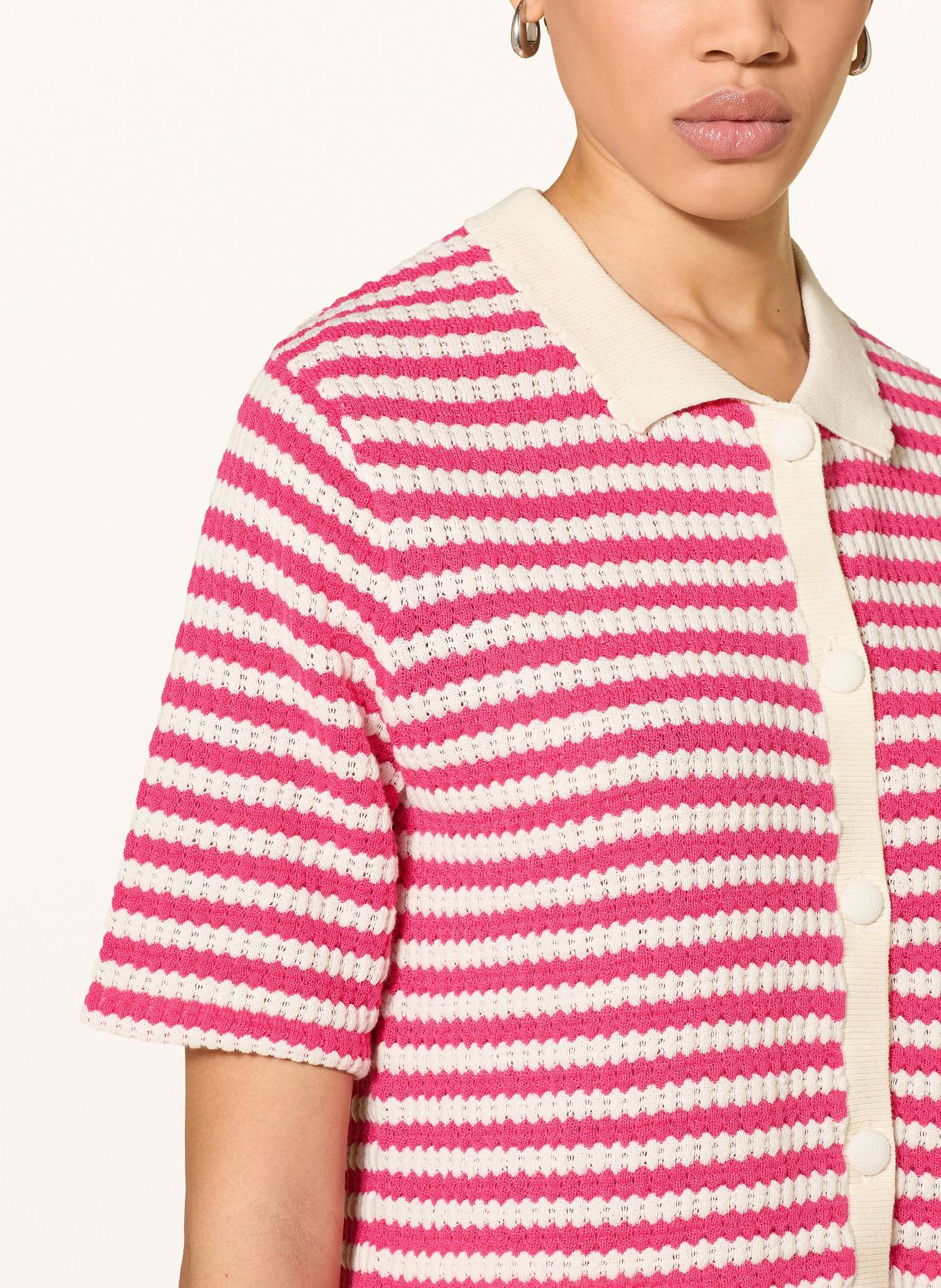 ICHI Strickjacke IHLORIANNA: PINK / CREME