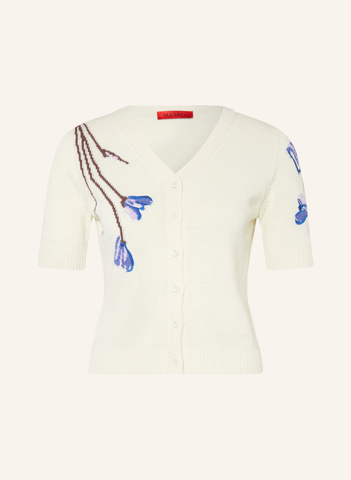 MAX & Co. Strickjacke MCORANCH: ECRU / BRAUN / BLAU