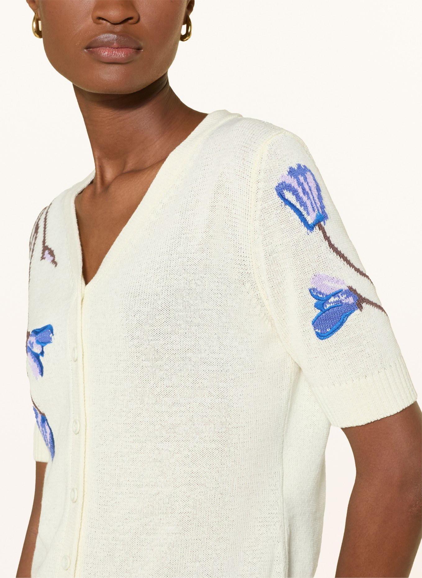 MAX & Co. Strickjacke MCORANCH: ECRU / BRAUN / BLAU