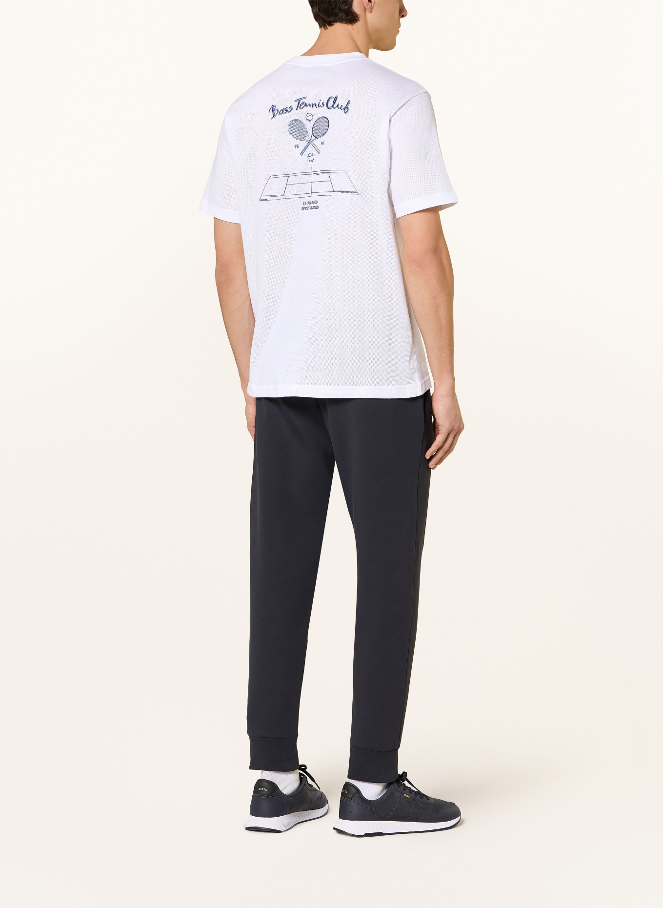 BOSS T-Shirt MEMBER aus Mesh: WEISS