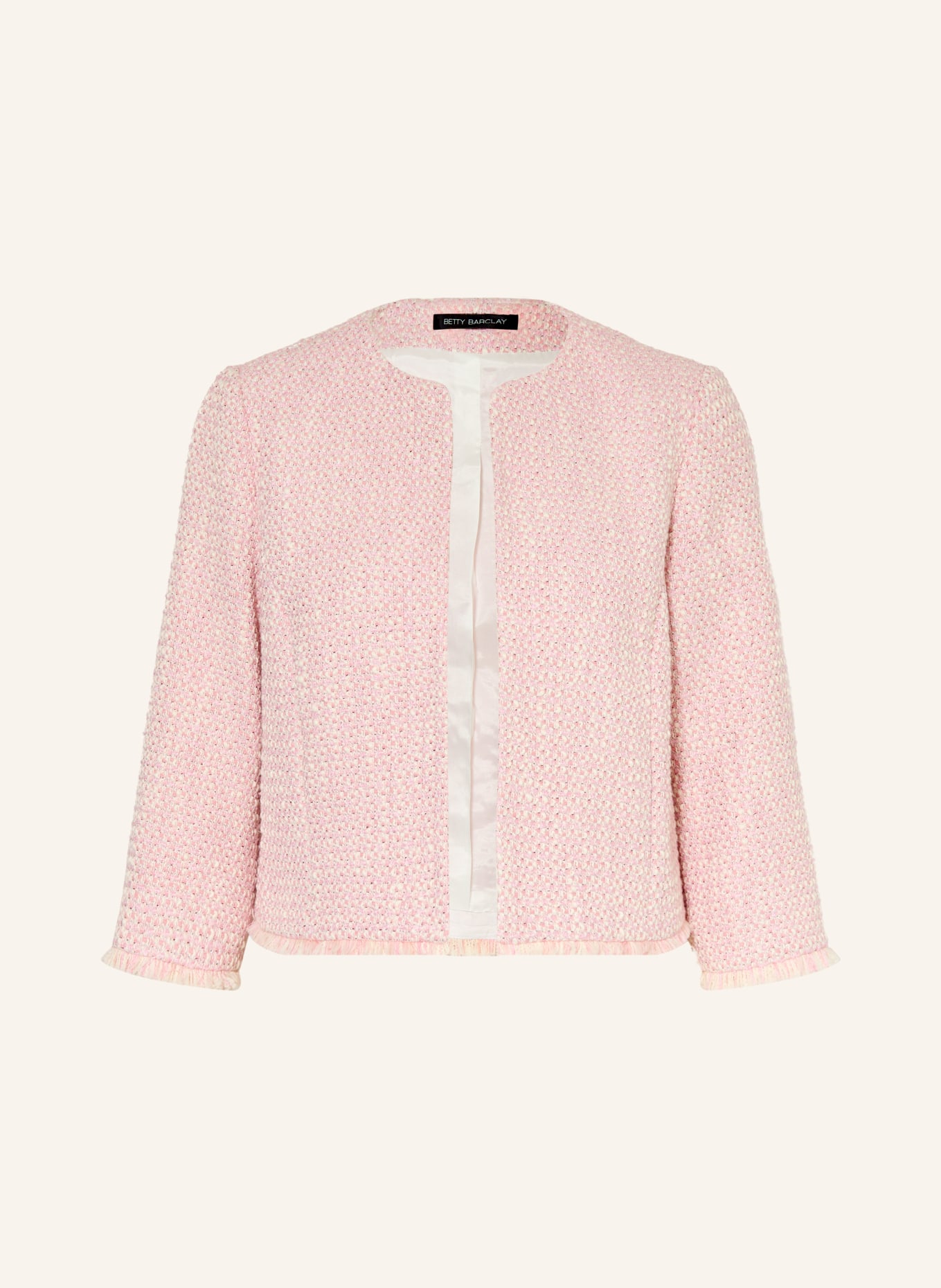 Betty Barclay Tweed-Blazer mit 3/4-Arm und Glitzergarn: ROSA / CREME