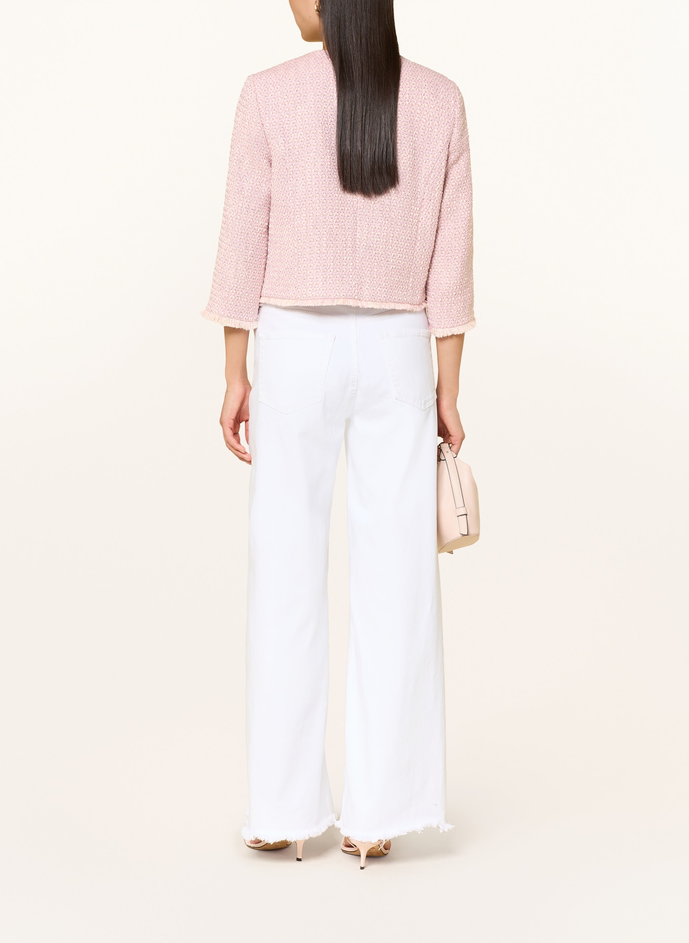 Betty Barclay Tweed-Blazer mit 3/4-Arm und Glitzergarn: ROSA / CREME