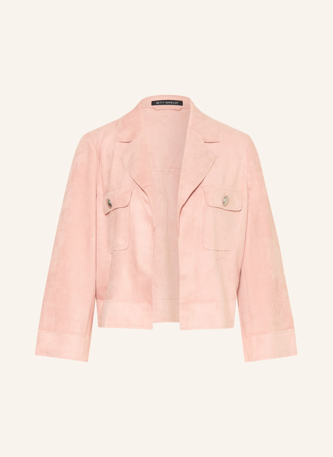 Betty Barclay Faux leather jacket with 3/4 sleeves: ROSE