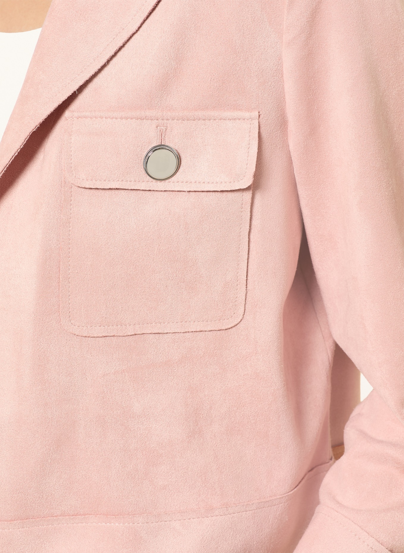 Betty Barclay Faux leather jacket with 3/4 sleeves: ROSE