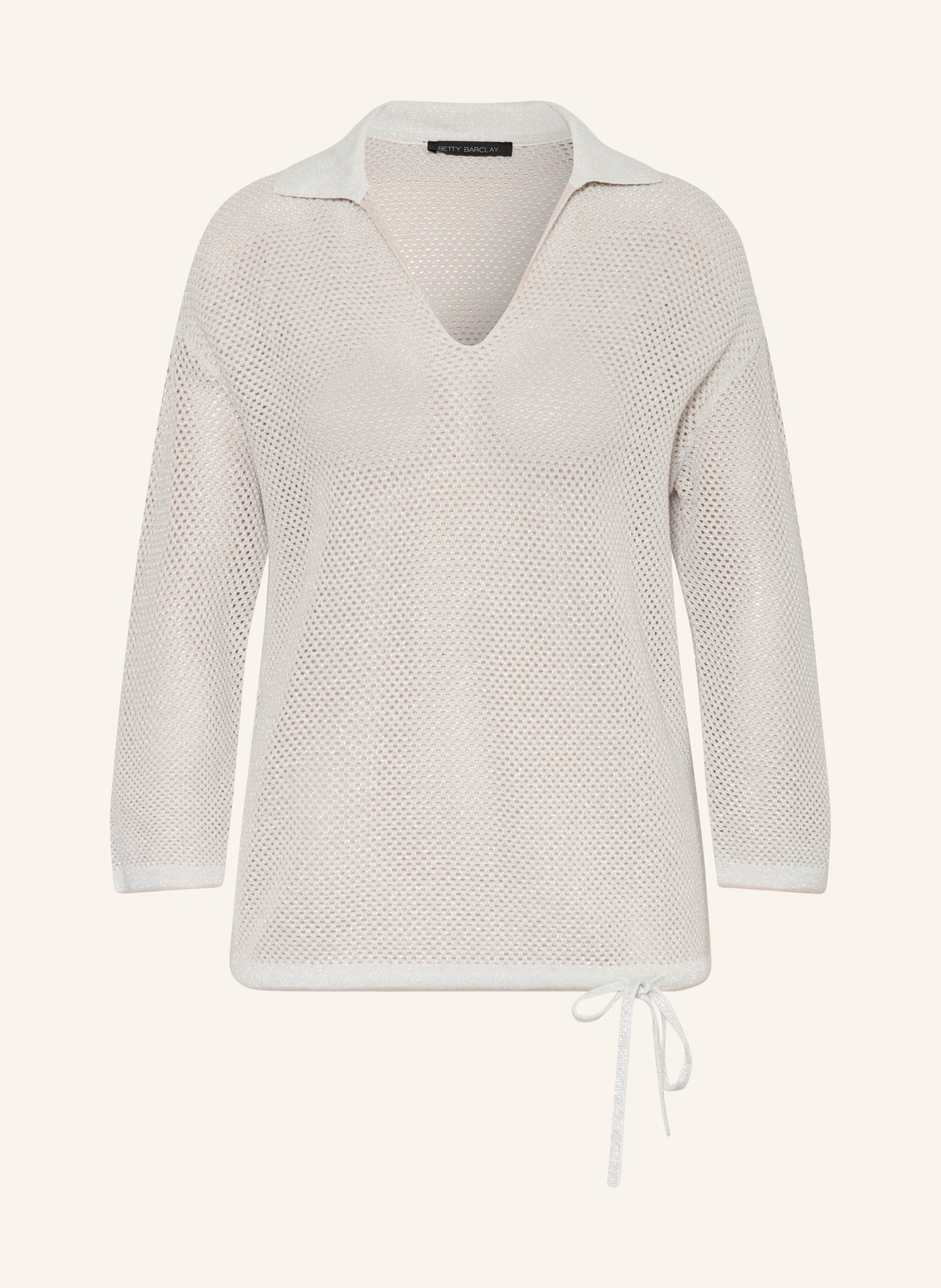 Betty Barclay Pull à fils pailletés et manches 3/4: BEIGE