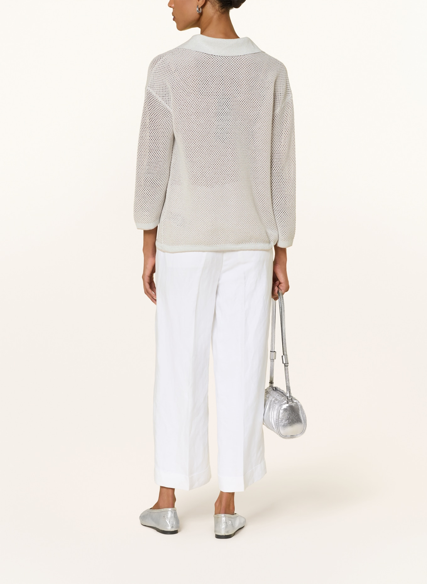 Betty Barclay Pull à fils pailletés et manches 3/4: BEIGE