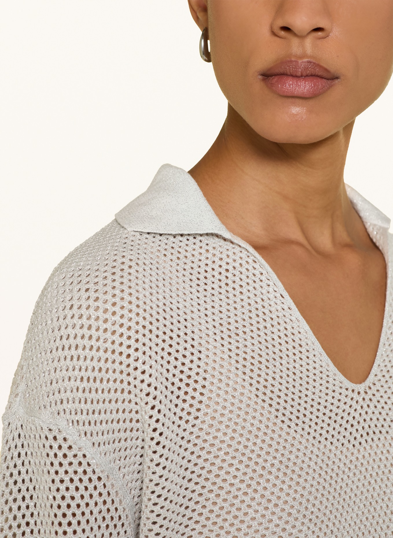 Betty Barclay Pull à fils pailletés et manches 3/4: BEIGE