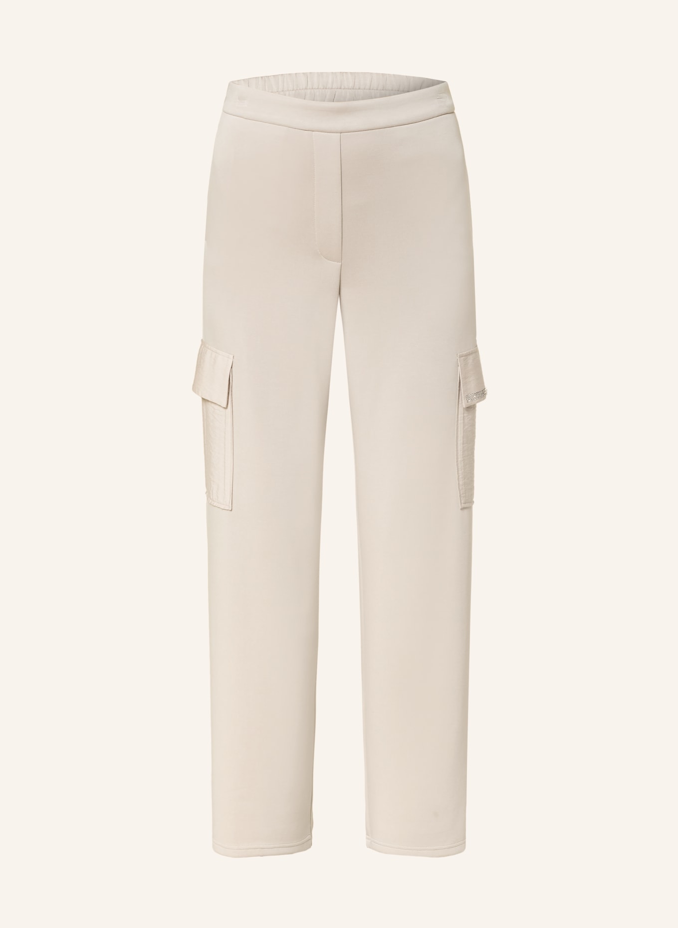 Betty Barclay Cargo pants with rhinestones: BEIGE