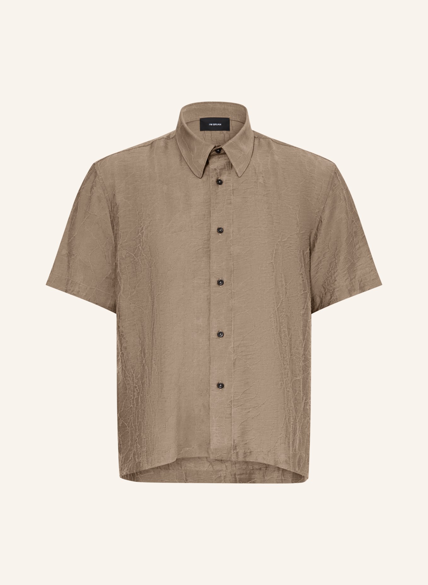 I'M BRIAN Kurzarm-Hemd Comfort Fit: TAUPE