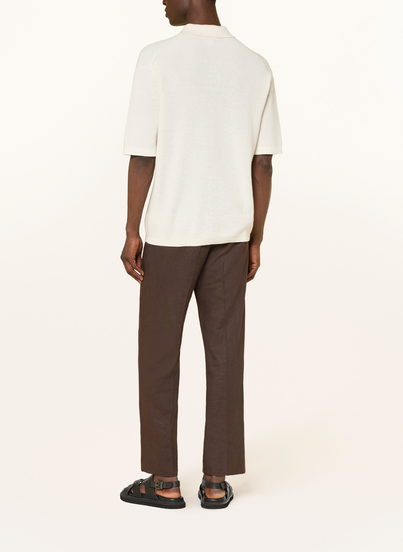 I'M BRIAN Regular-fit dress pants with linen: MORO