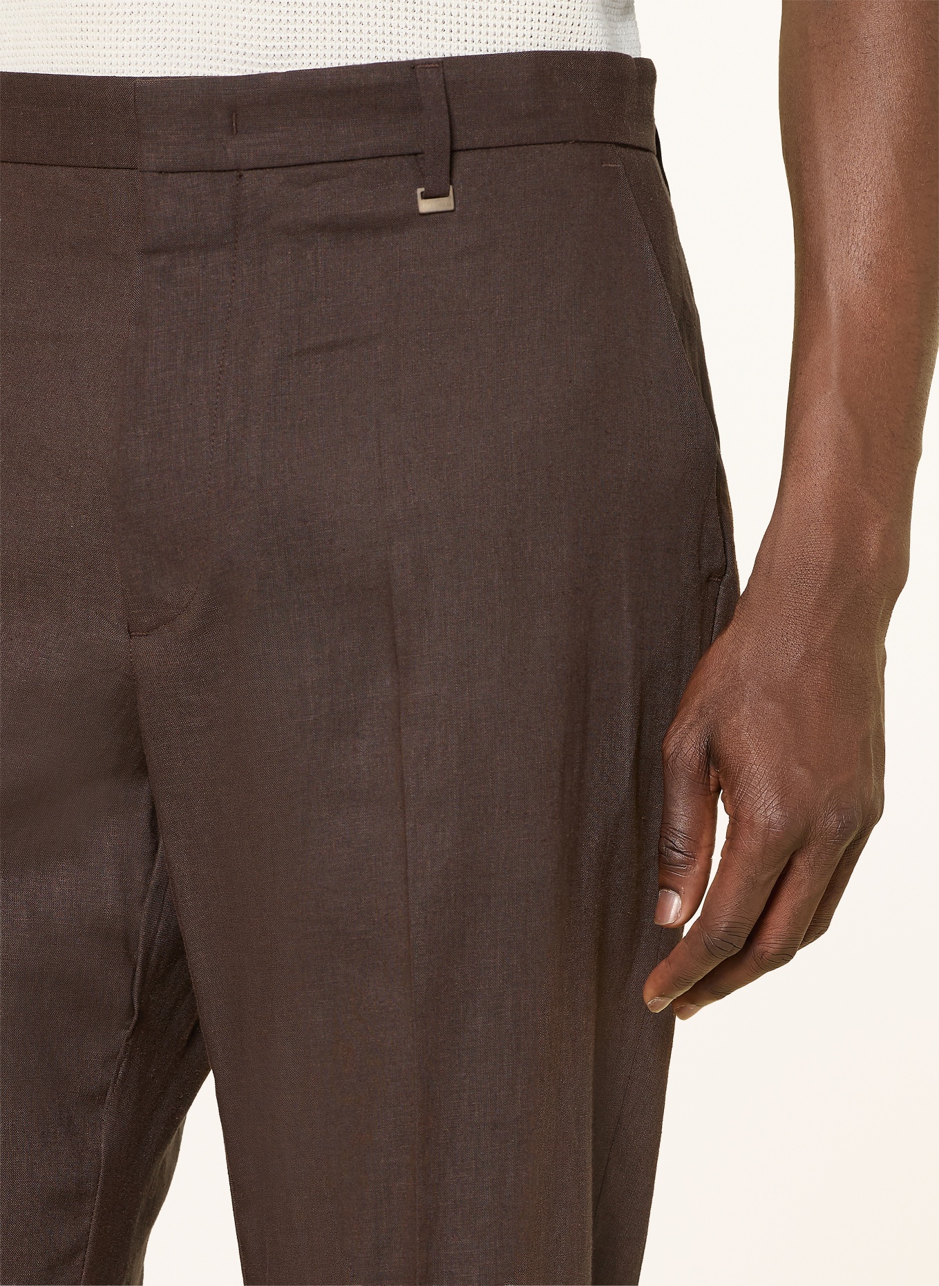 I'M BRIAN Regular-fit dress pants with linen: MORO