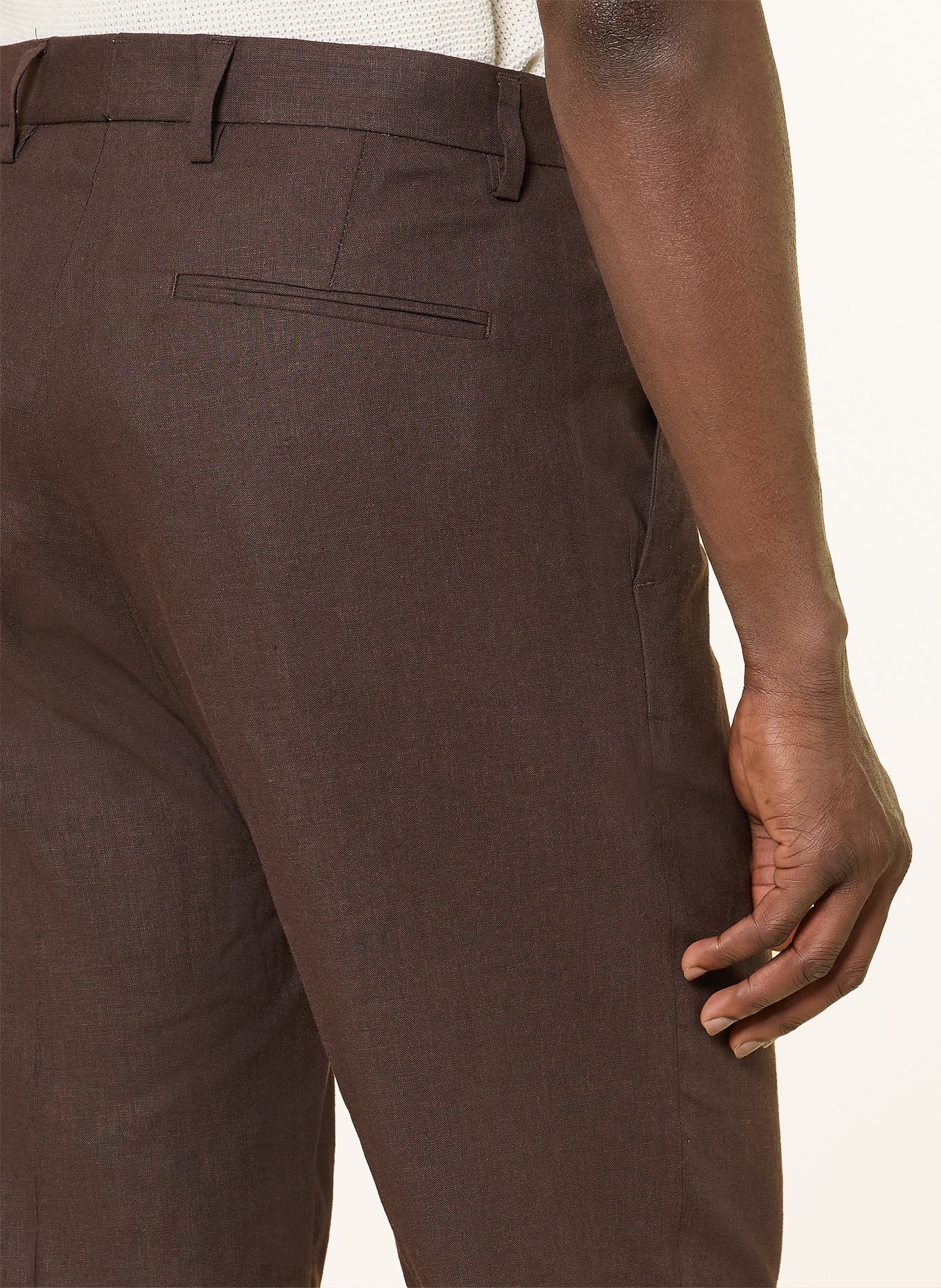 I'M BRIAN Regular-fit dress pants with linen: MORO