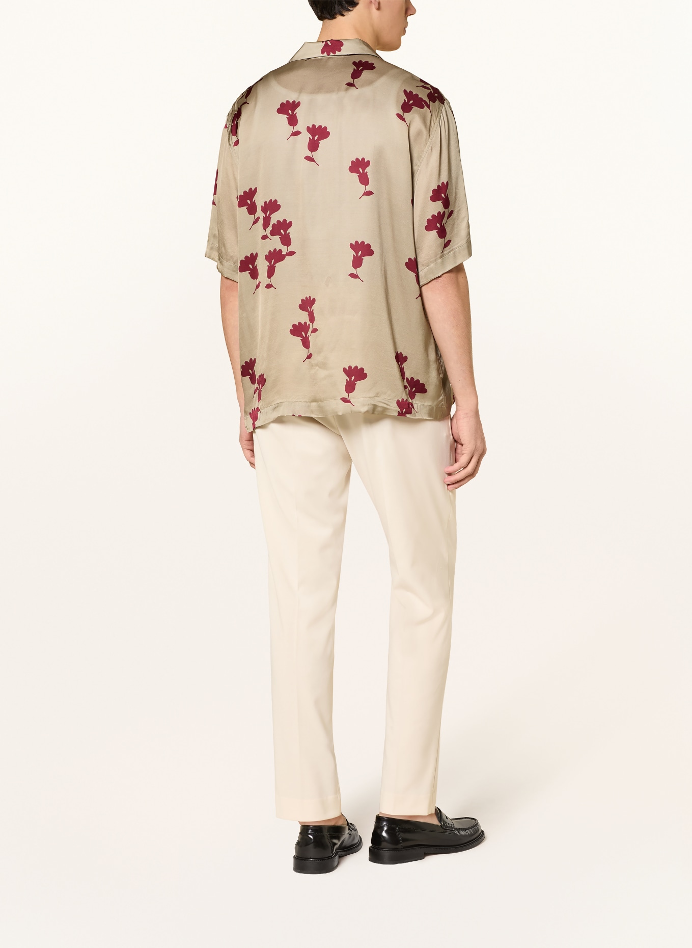 I'M BRIAN Resorthemd: KHAKI / DUNKELROT