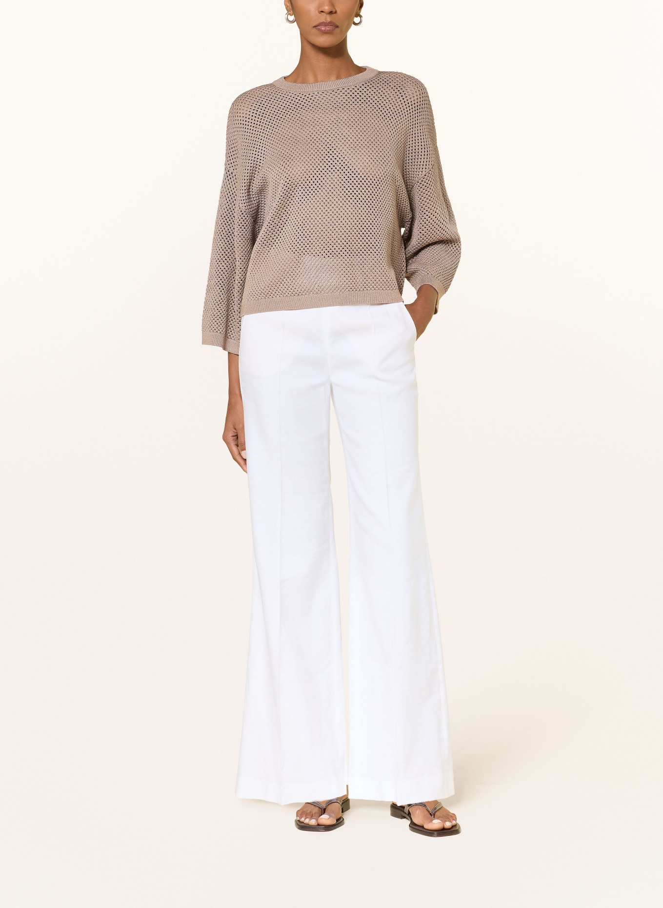 windsor. Sweater with 3/4-length sleeves: LIGHT BROWN