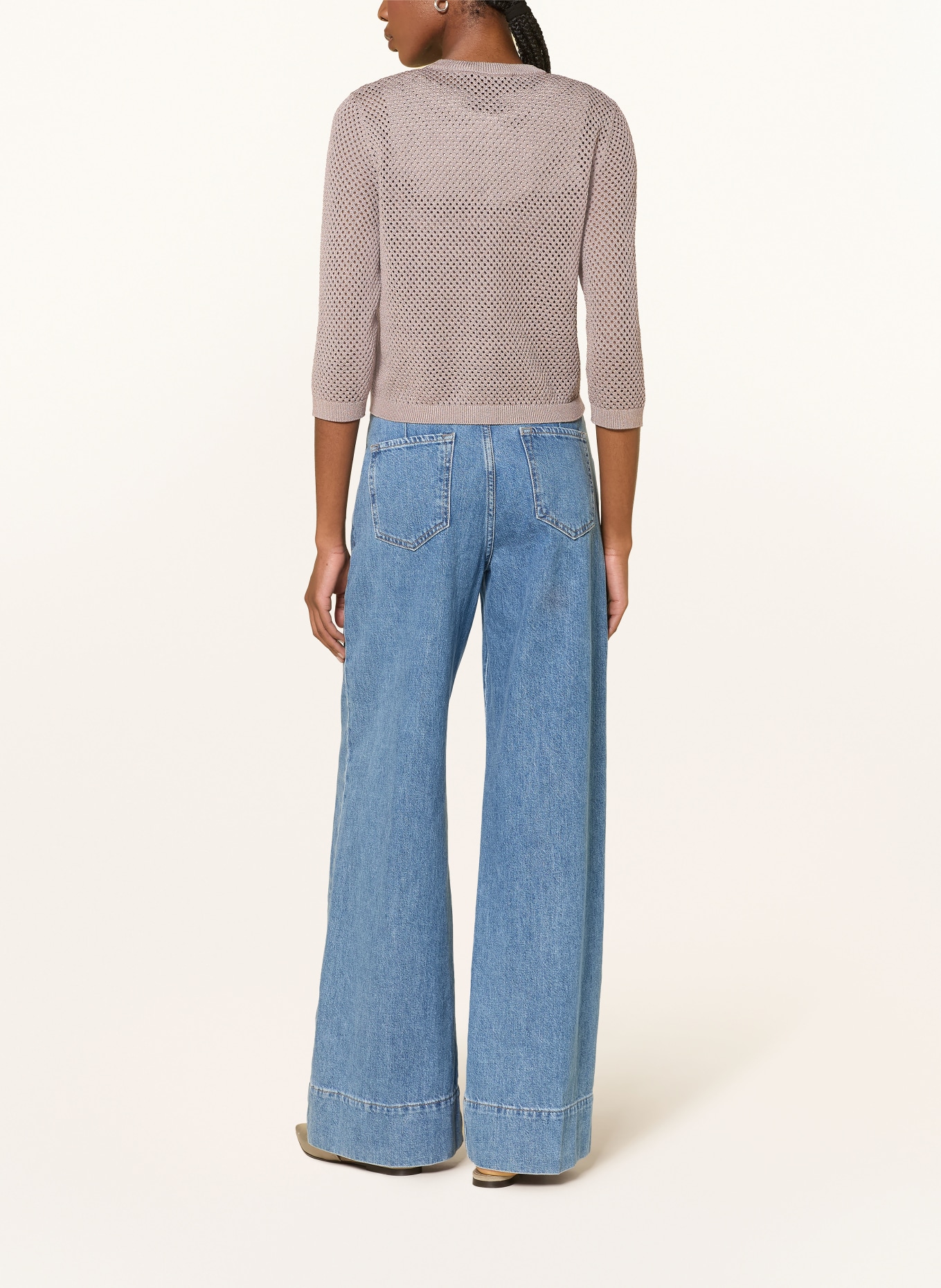 windsor. Cardigan with 3/4-length sleeves: TAUPE