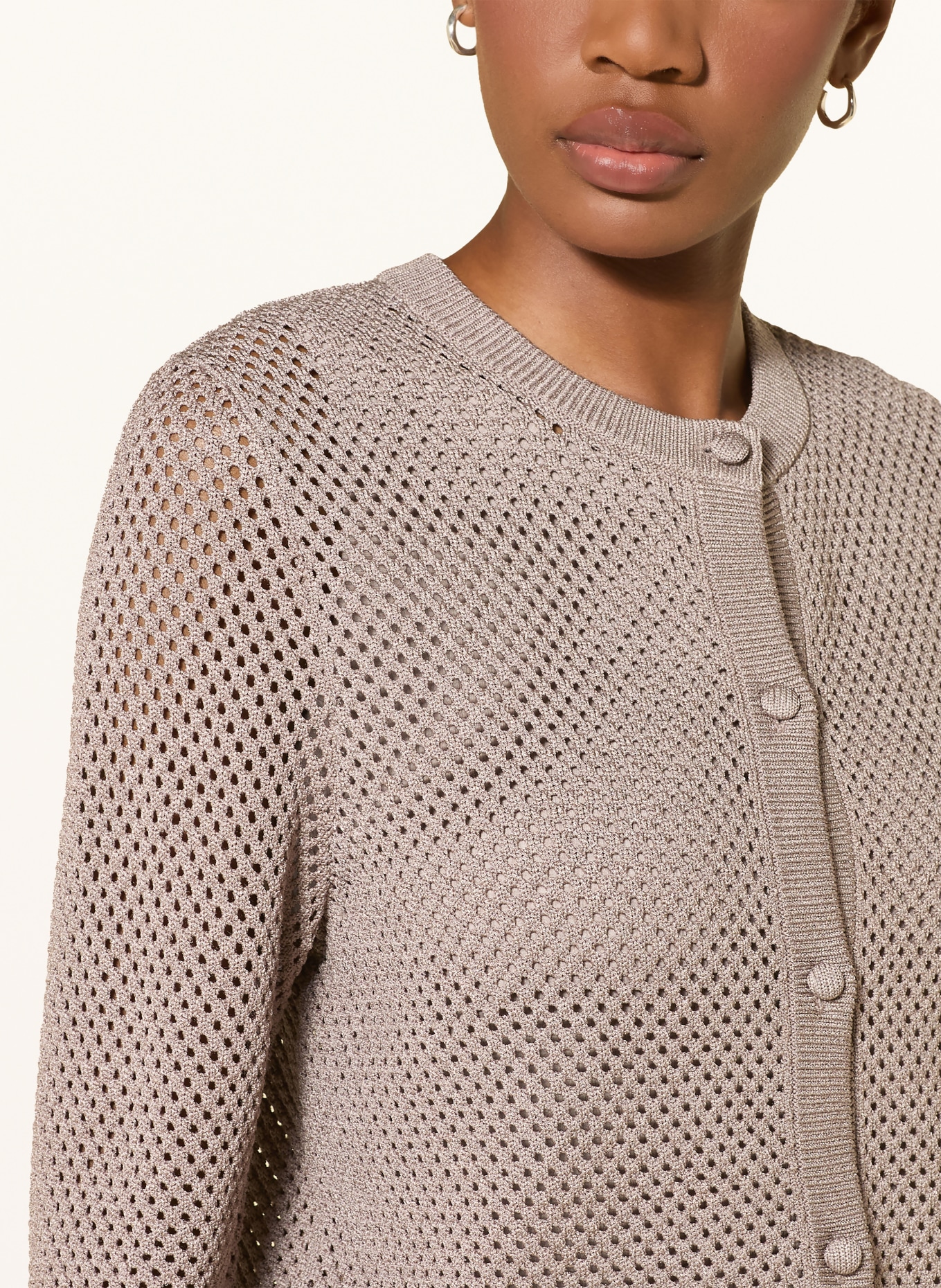 windsor. Cardigan with 3/4-length sleeves: TAUPE