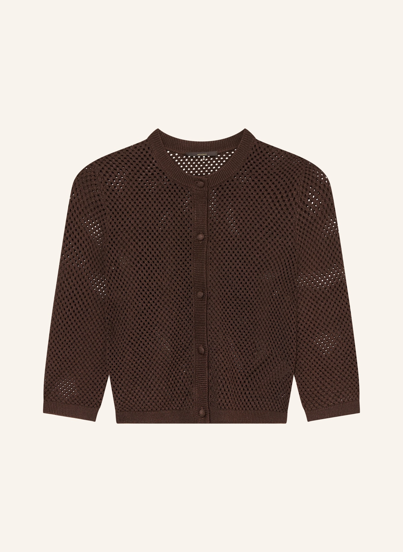 windsor. Strickjacke mit 3/4-Arm: DUNKELBRAUN