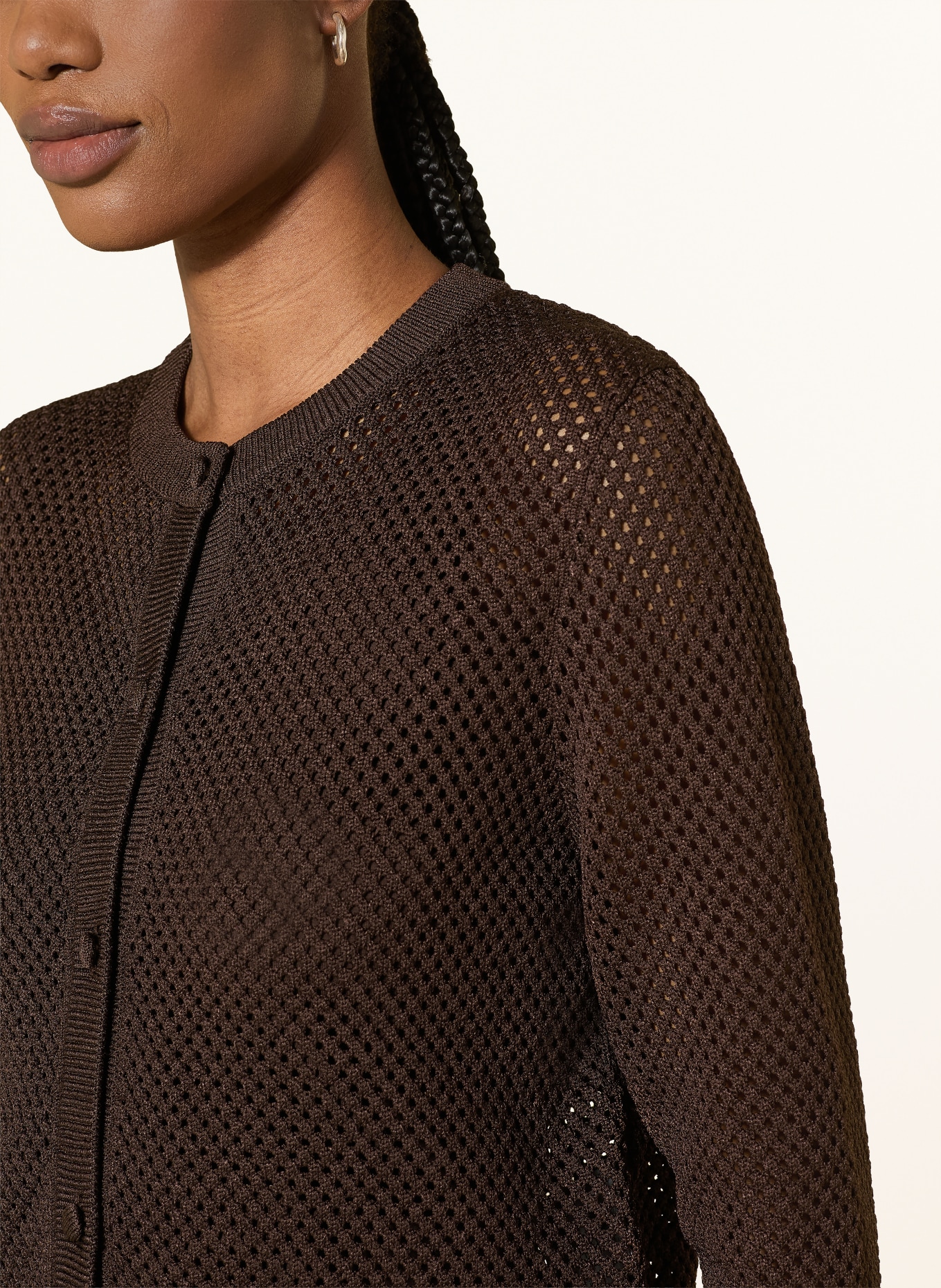 windsor. Strickjacke mit 3/4-Arm: DUNKELBRAUN