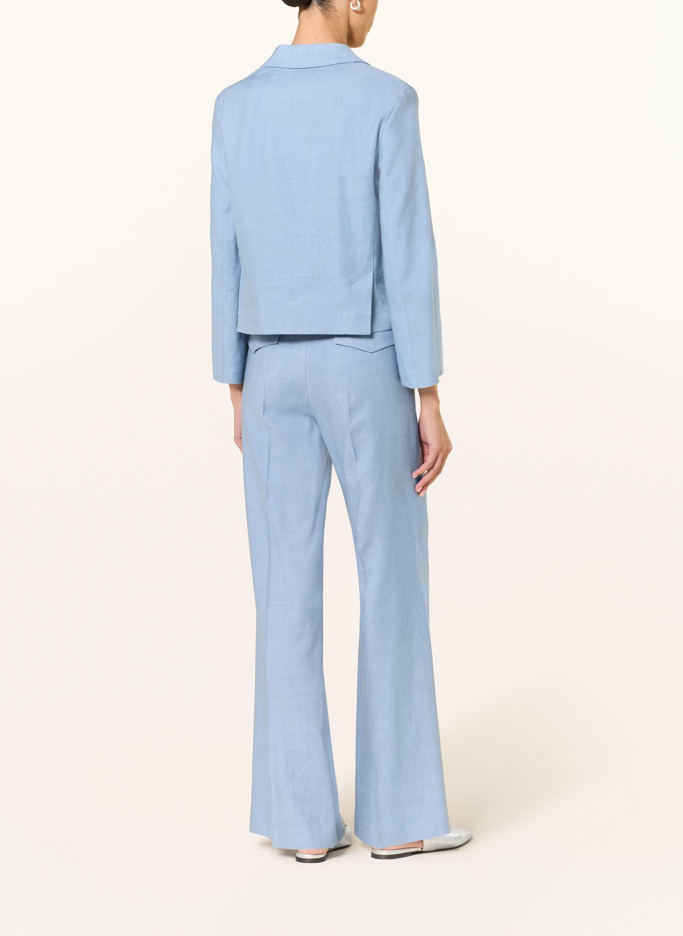 windsor. Spodnie z marlony z lnem: JASNONIEBIESKI