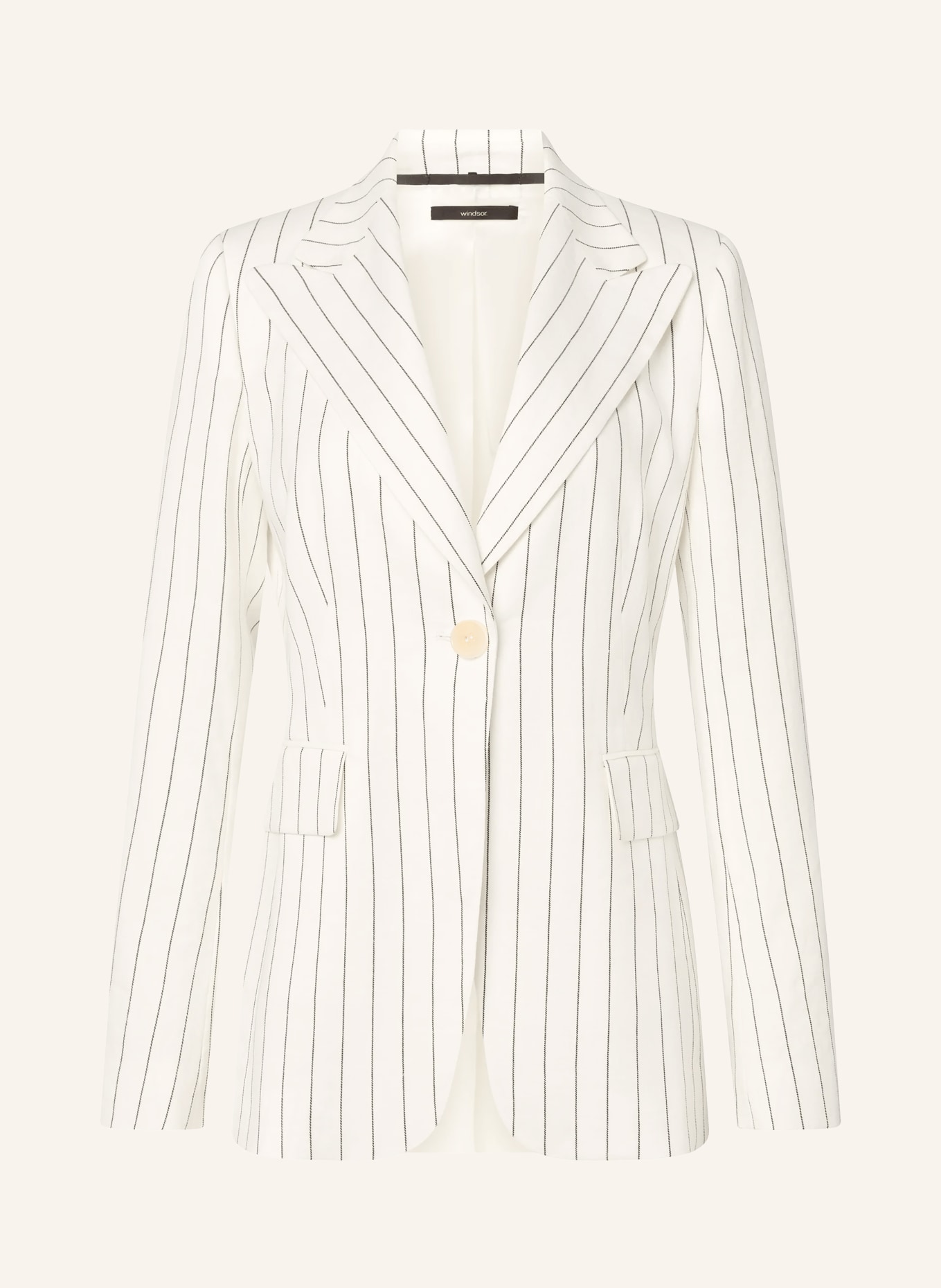 windsor. Blazer van linnen: WIT / ZWART