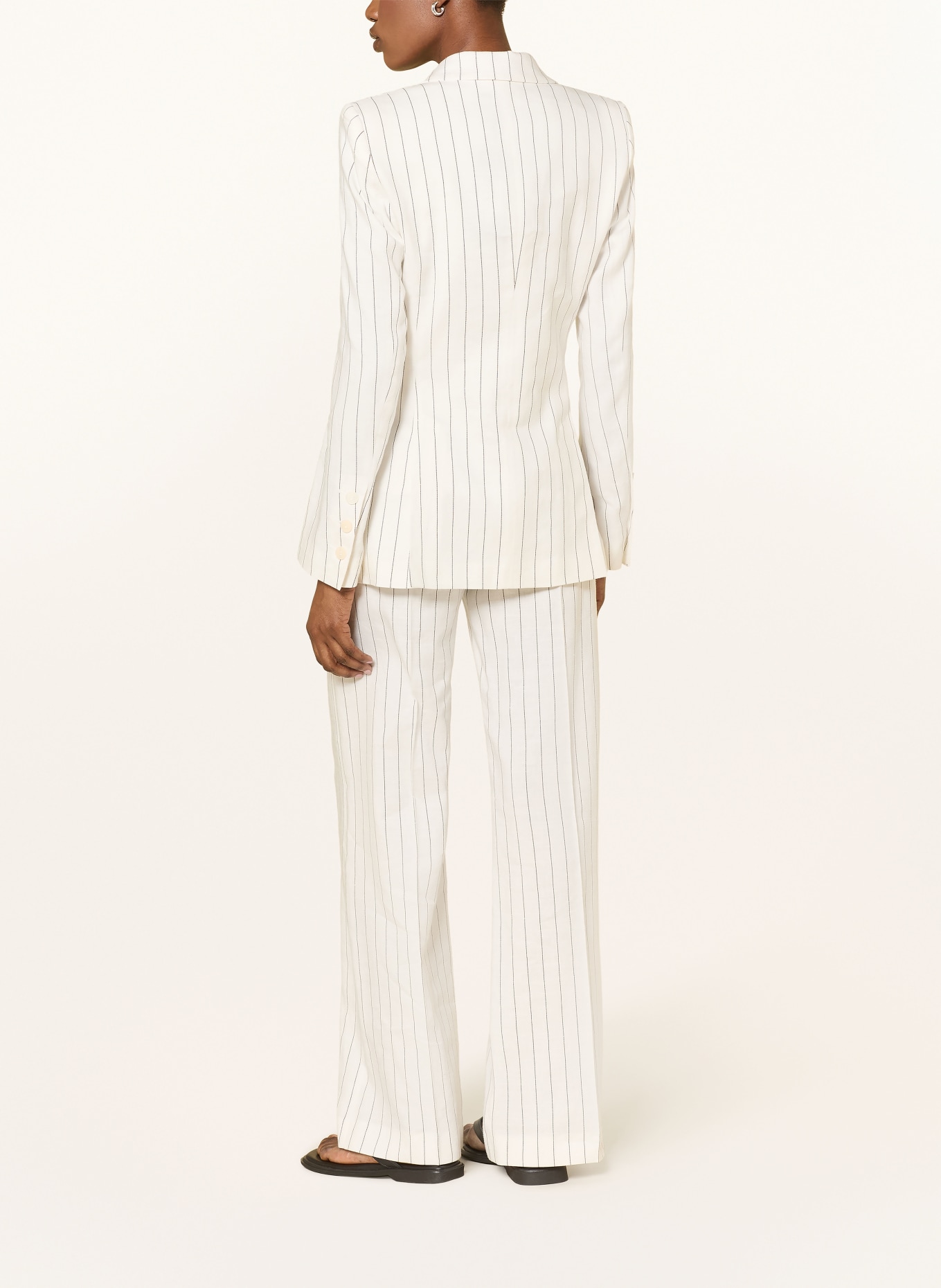 windsor. Blazer van linnen: WIT / ZWART