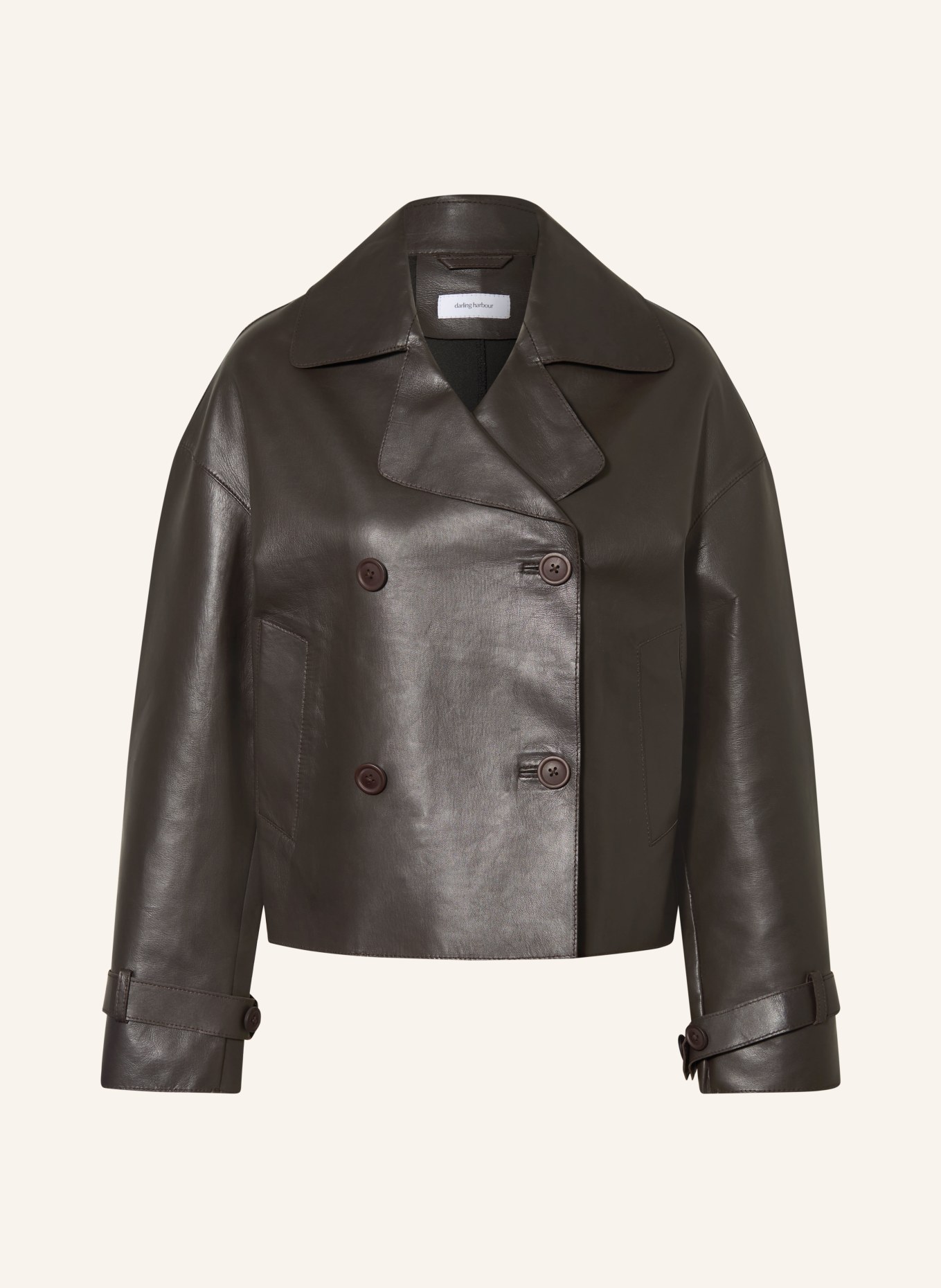 darling harbour Leather jacket: CHOCOLATE
