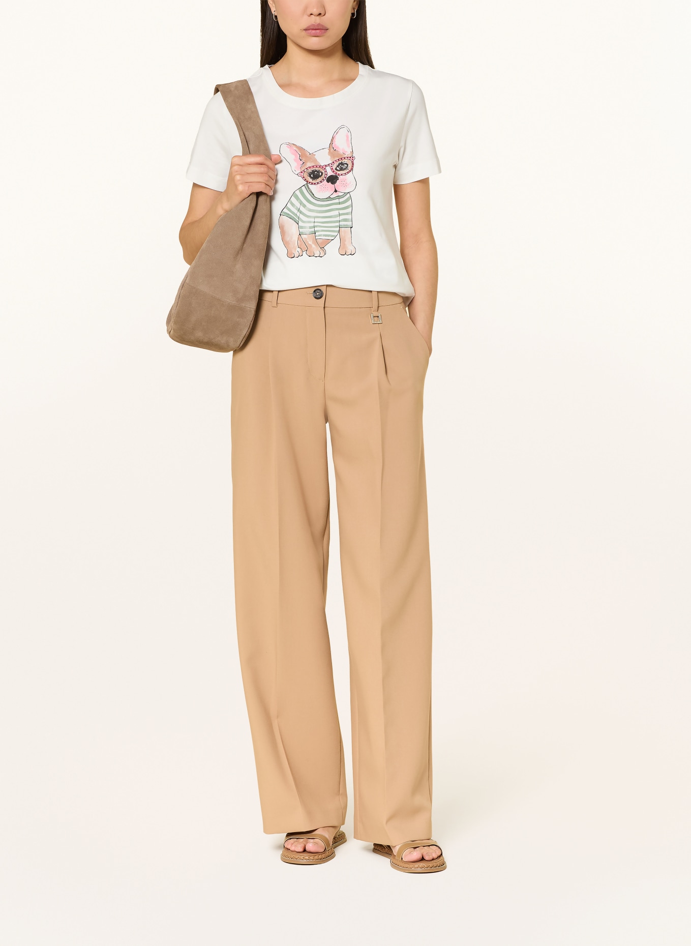 BETTY&CO Tričko: KRÉMOVÁ / ČERVENÁ / ZELENÁ