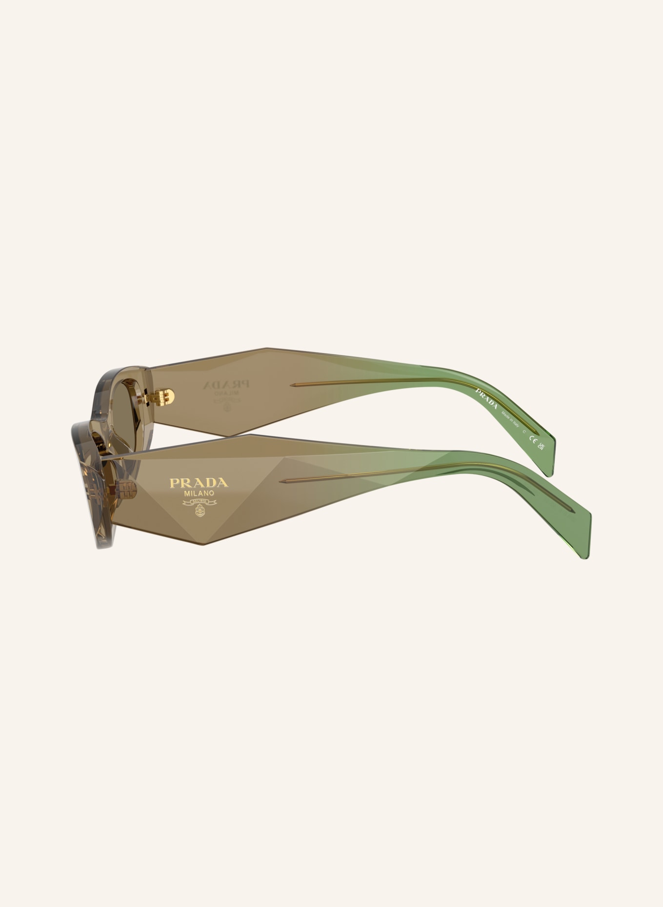 PRADA Lunettes de soleil PR B16S: MARRON CLAIR/ MARRON CLAIR