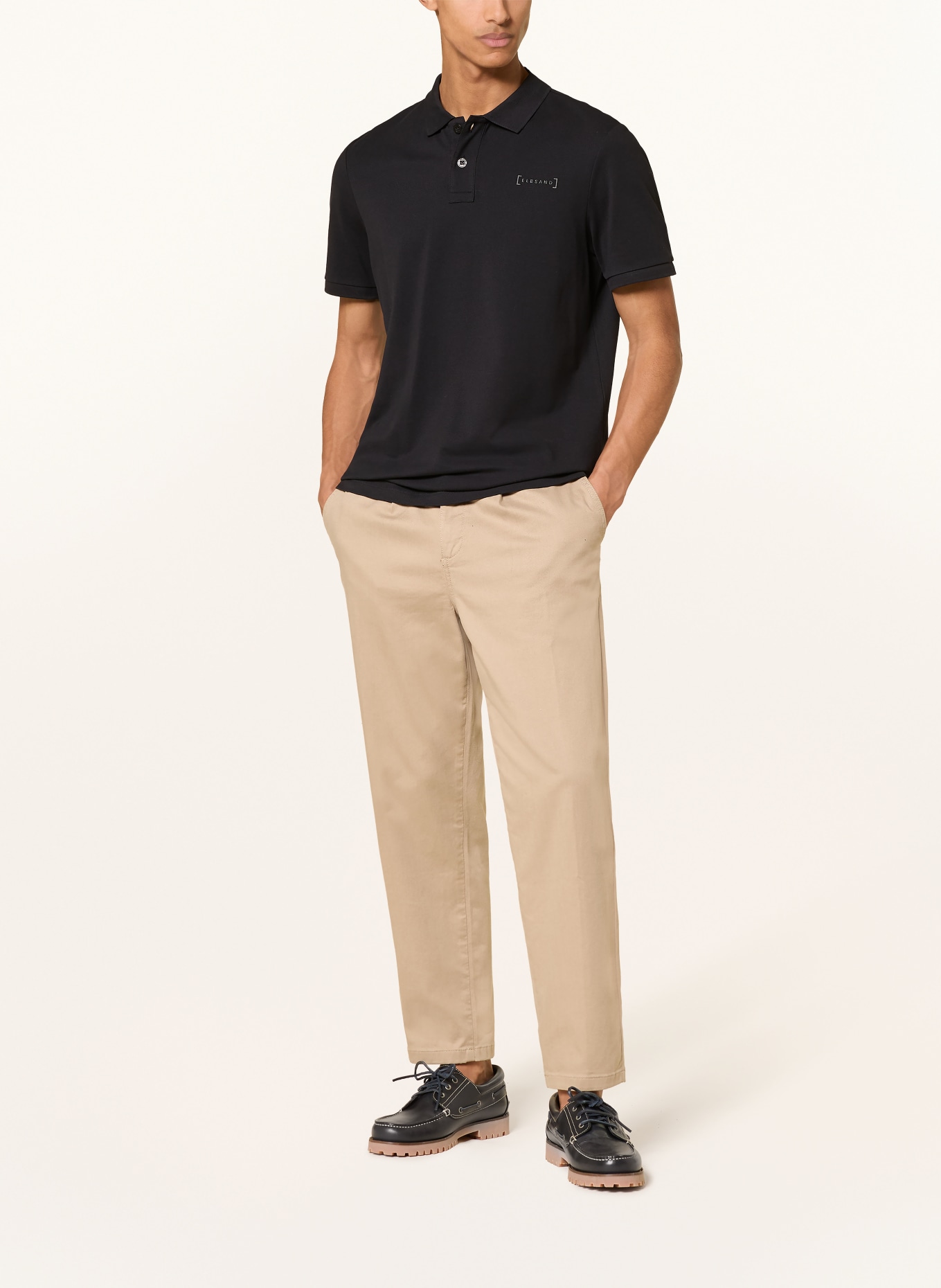 ELBSAND Piqué-Poloshirt LIAS Regular Fit: SCHWARZ