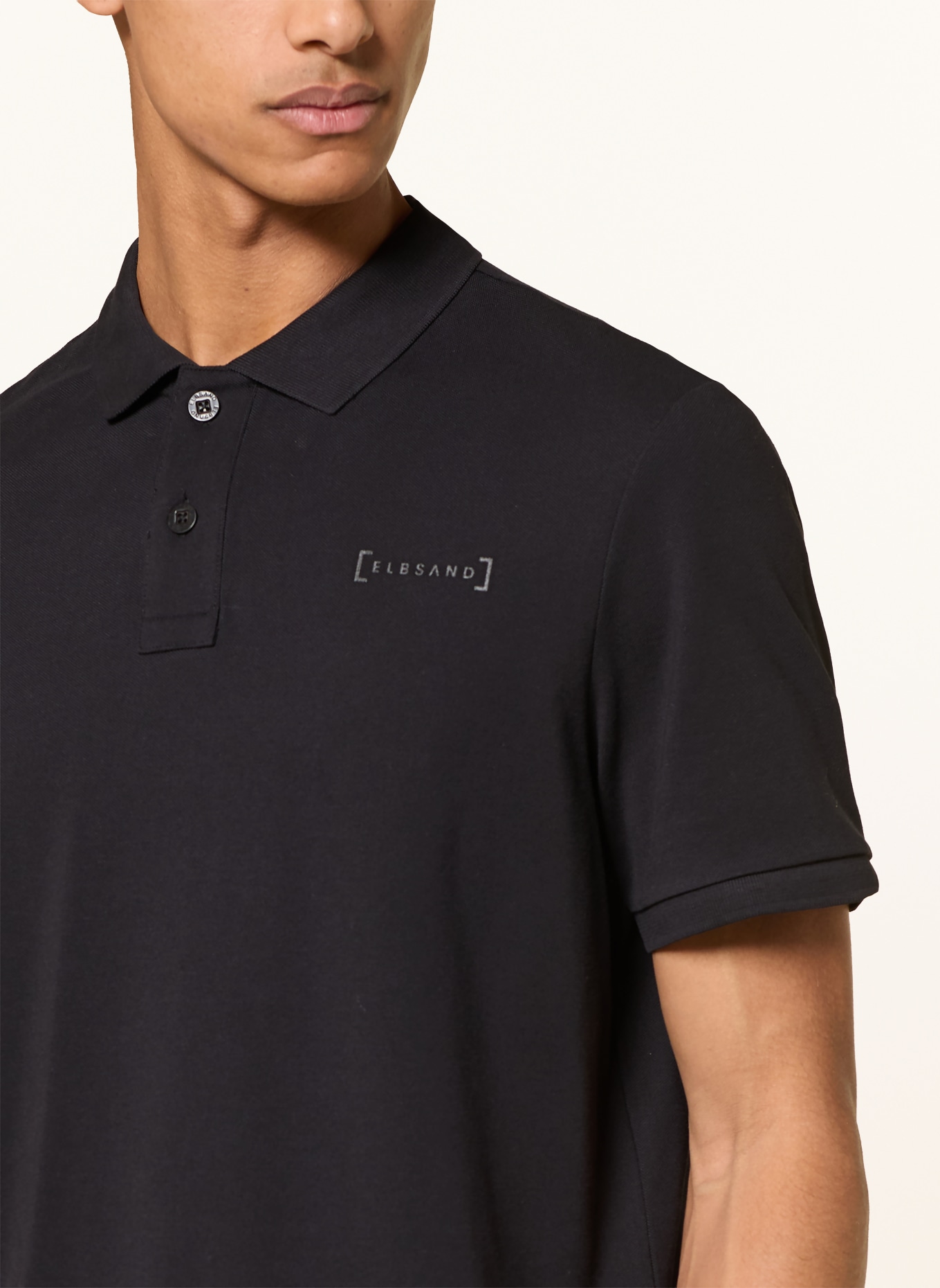 ELBSAND Piqué-Poloshirt LIAS Regular Fit: SCHWARZ