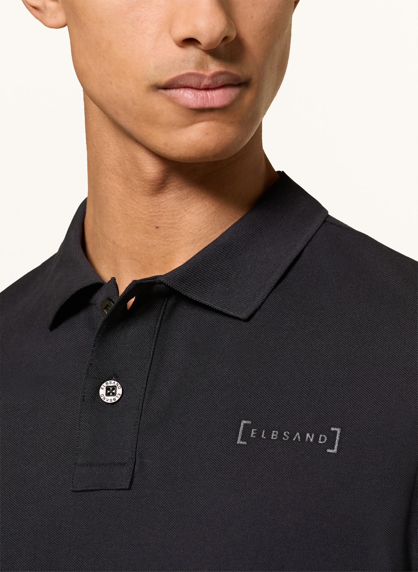 ELBSAND Piqué-Poloshirt LIAS Regular Fit: SCHWARZ
