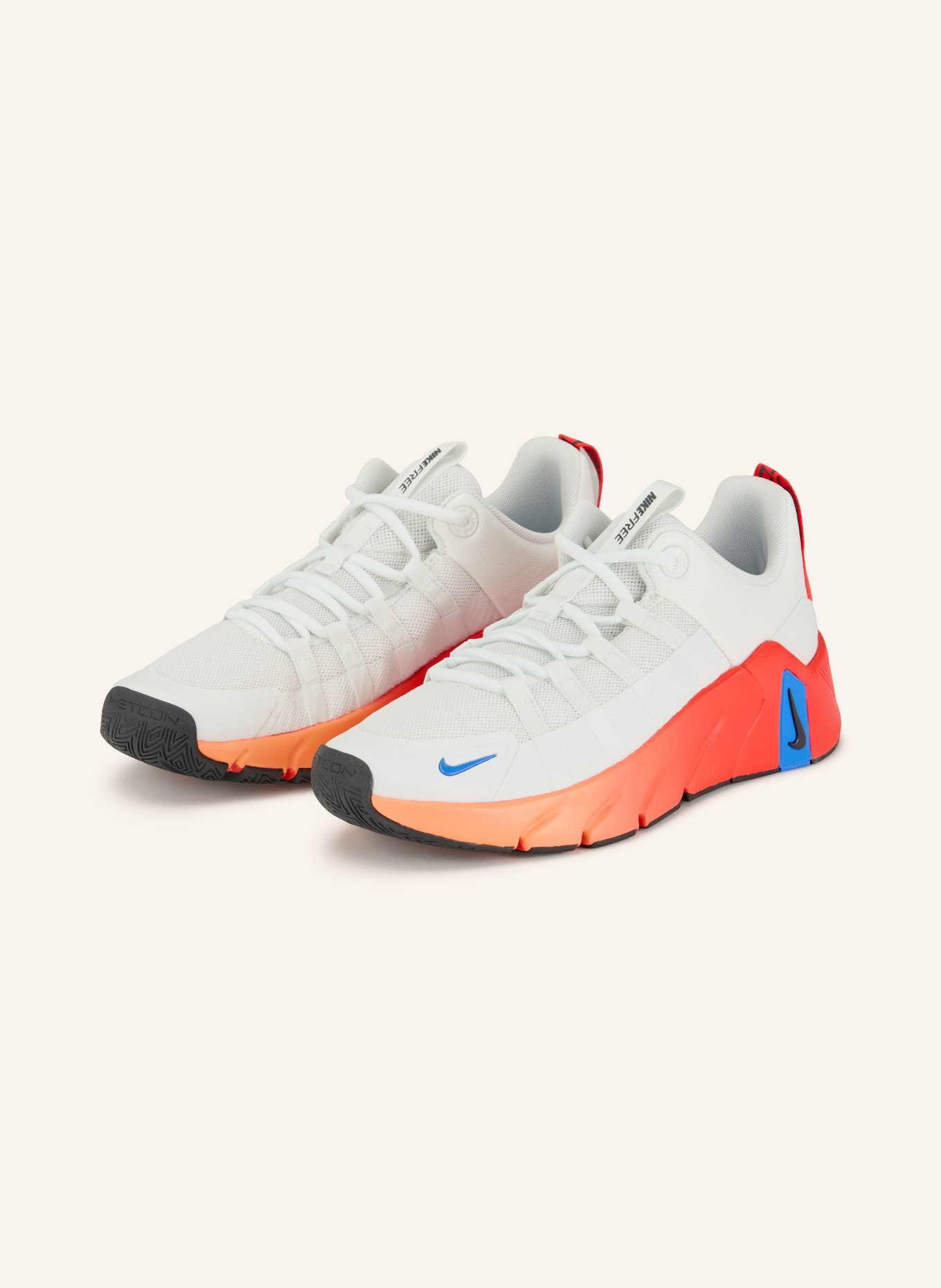 Nike Fitnessschuhe REE METCON 7: WEISS / NEONROT / DUNKELBLAU