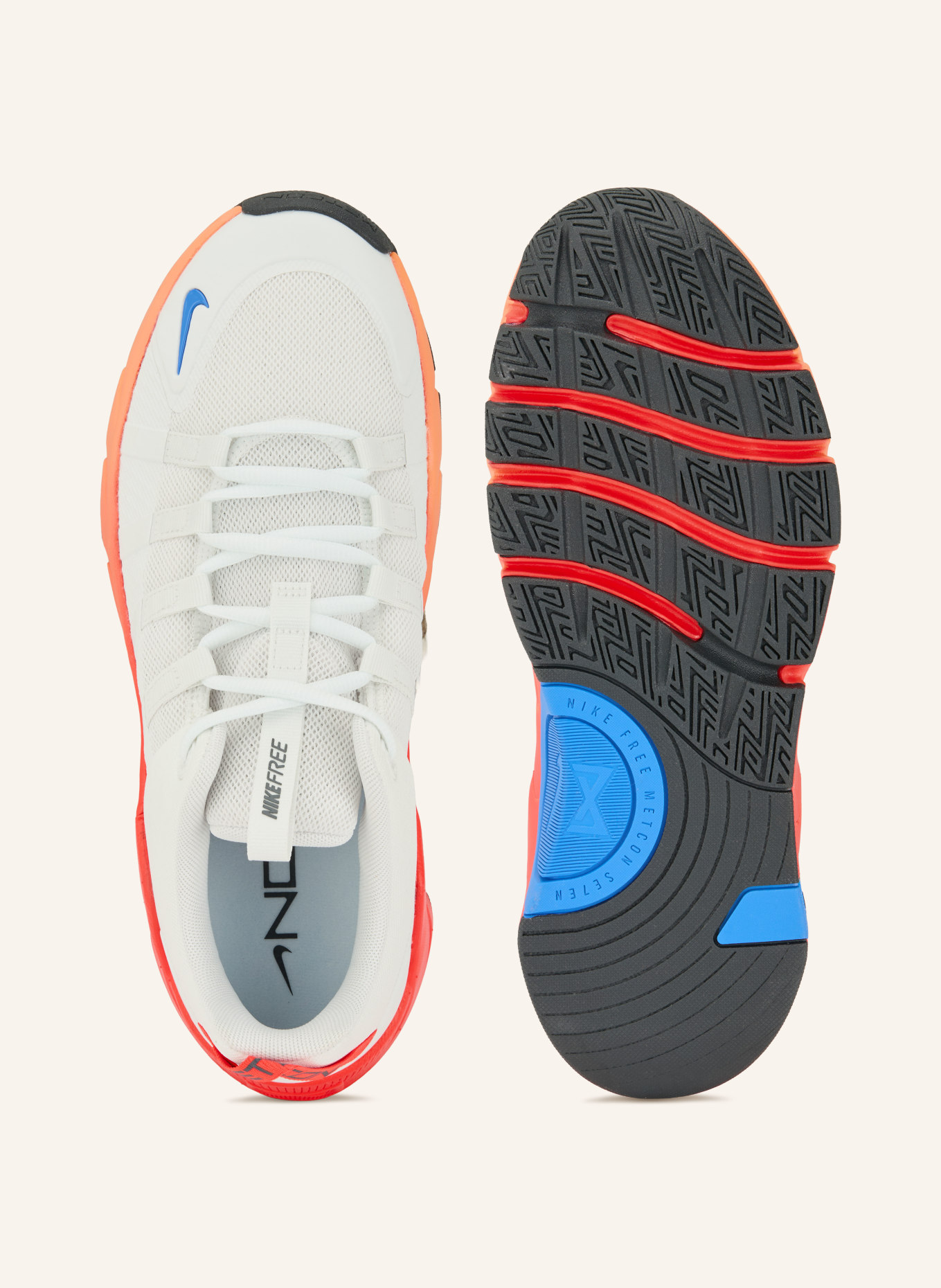 Nike Fitnessschuhe REE METCON 7: WEISS / NEONROT / DUNKELBLAU