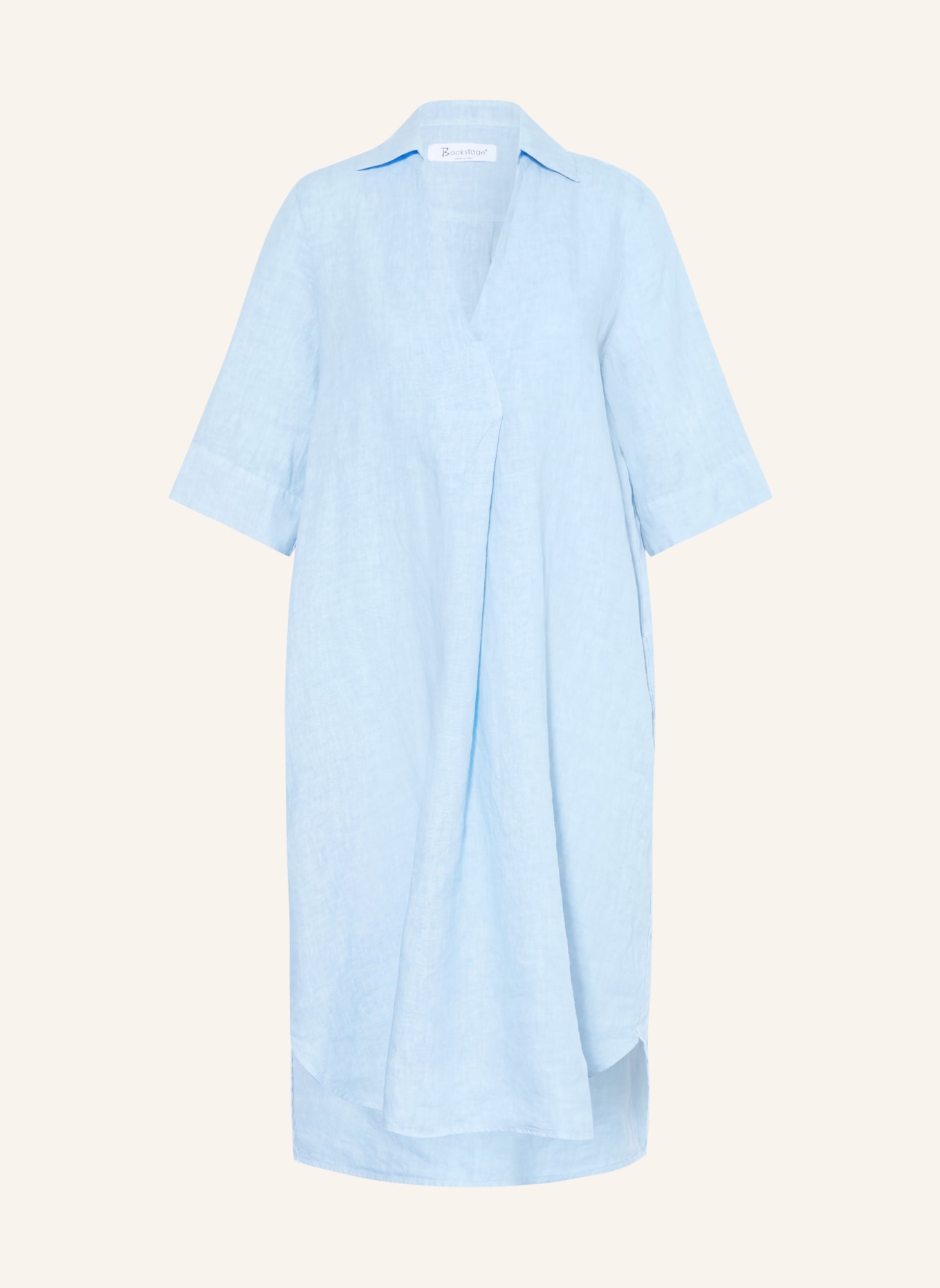 Backstage Lniana sukienka ALBANO z rękawami 3/4: JASNONIEBIESKI