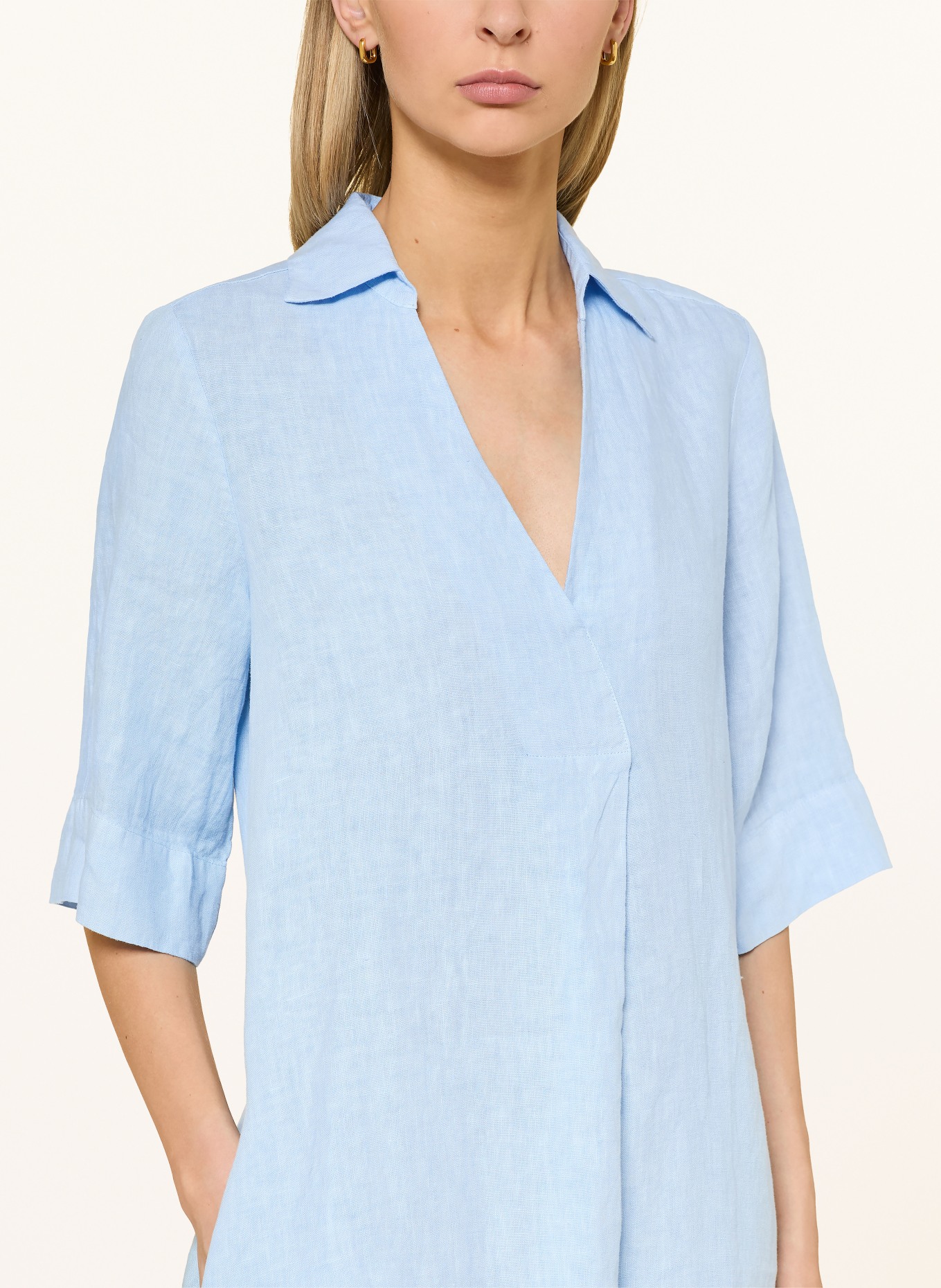 Backstage Lniana sukienka ALBANO z rękawami 3/4: JASNONIEBIESKI