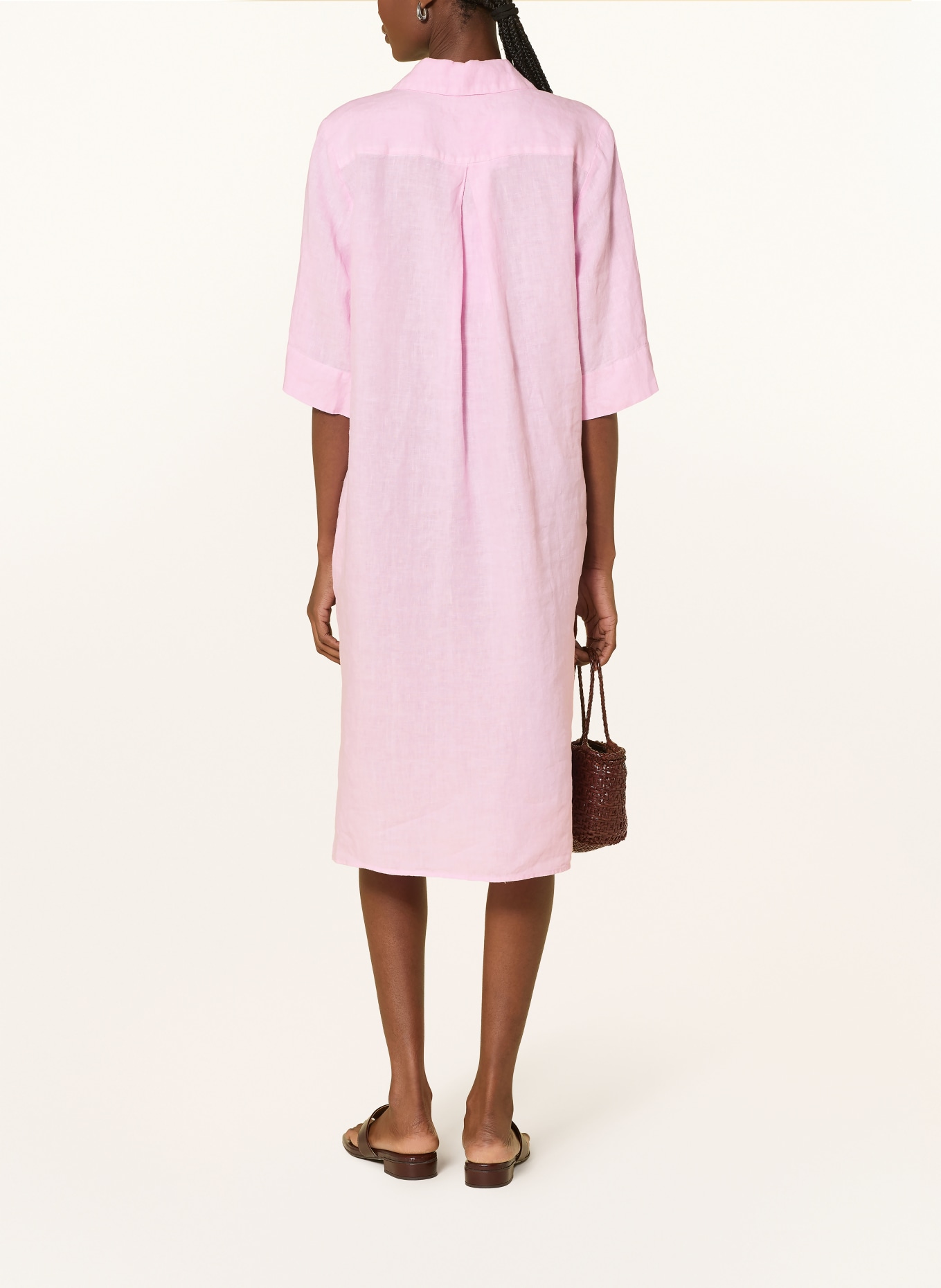 Backstage Lniana sukienka ALBANO z rękawami 3/4: RÓŻOWY