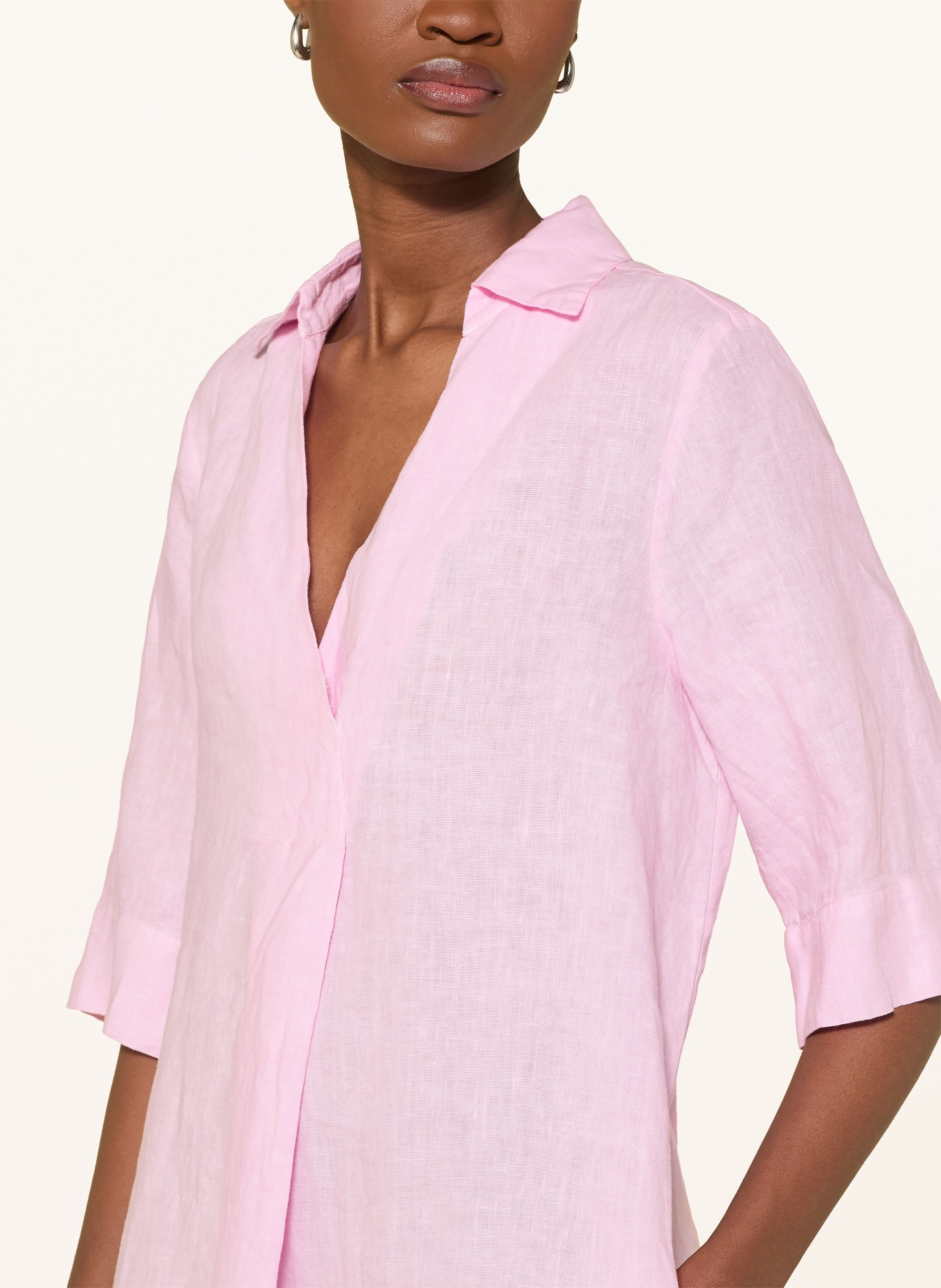 Backstage Lniana sukienka ALBANO z rękawami 3/4: RÓŻOWY