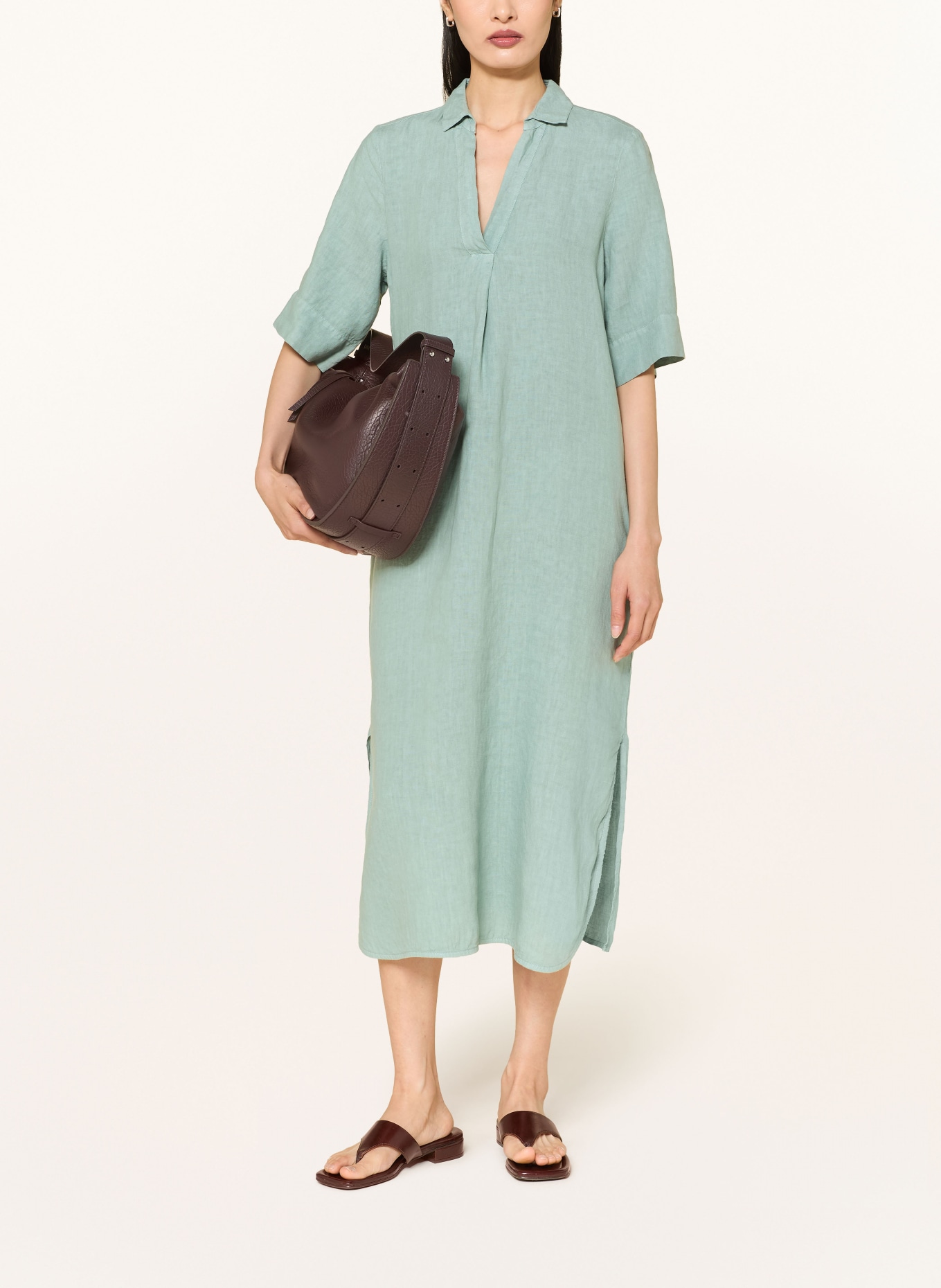 Backstage Lněné šaty ALBA: PETROLEJOVÁ