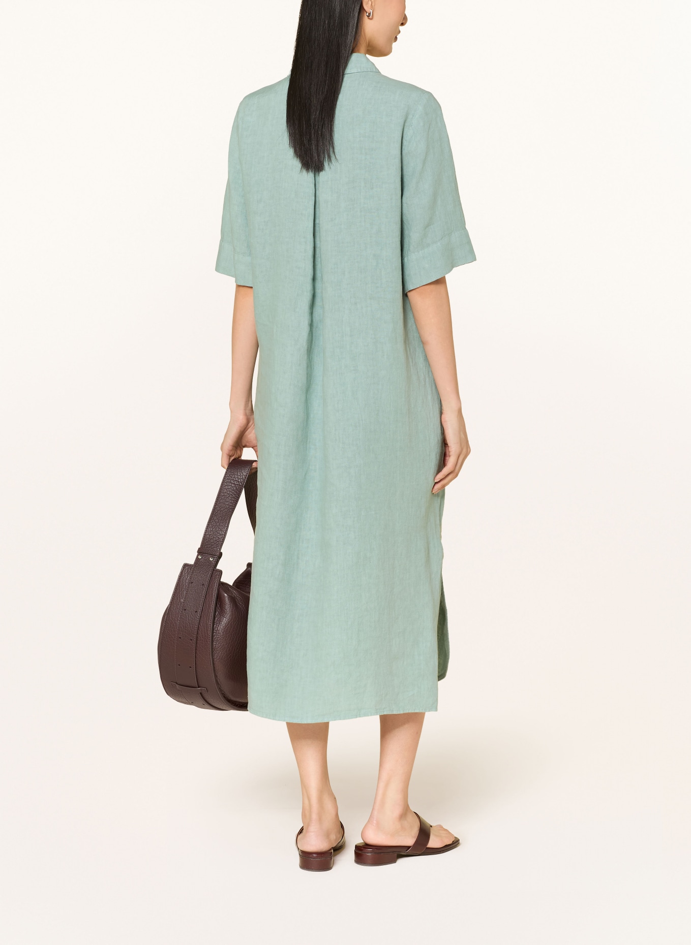 Backstage Lněné šaty ALBA: PETROLEJOVÁ