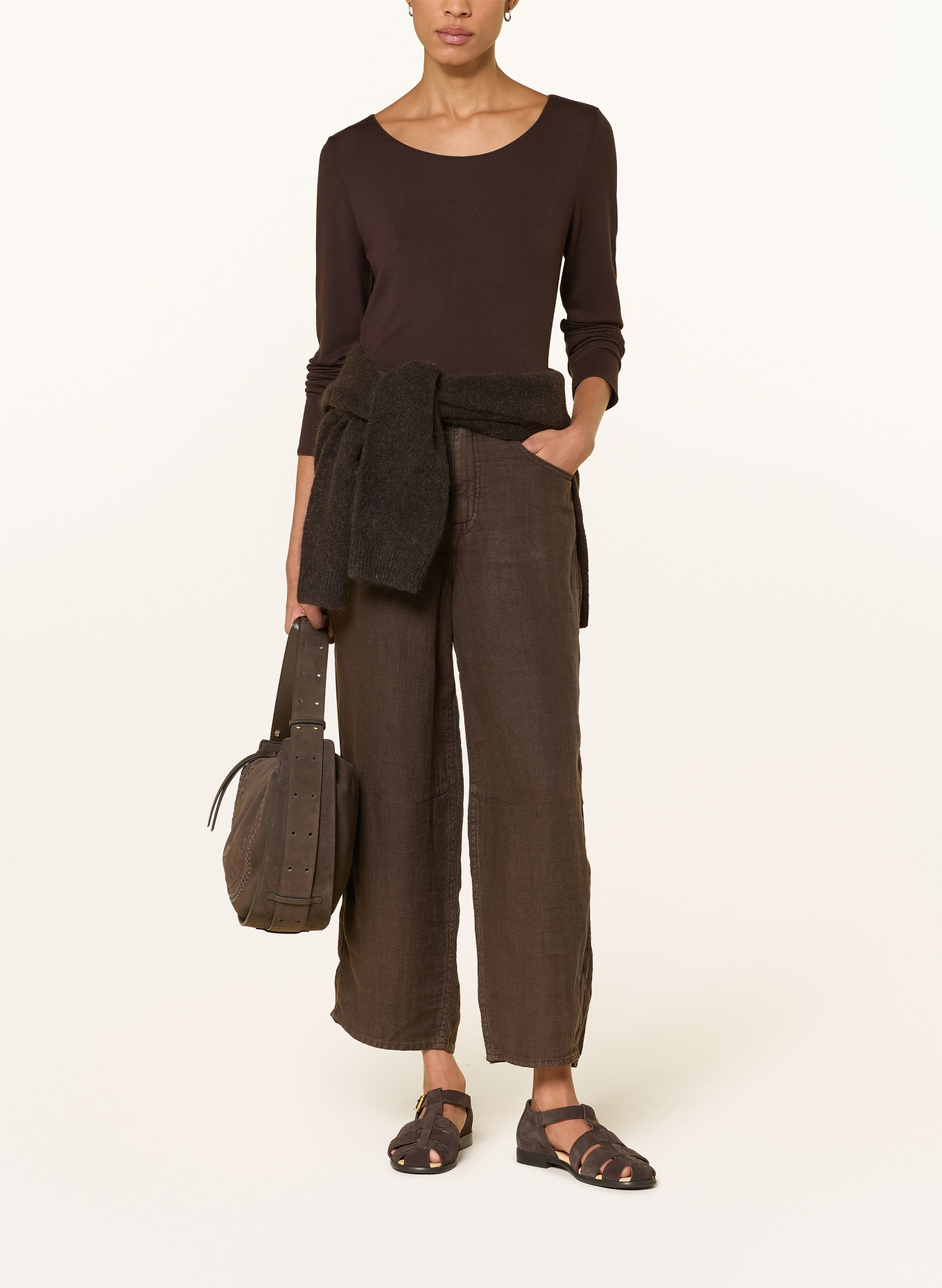 Herrlicher 7/8 kalhoty BARROW s kapsami: HNĚDÁ