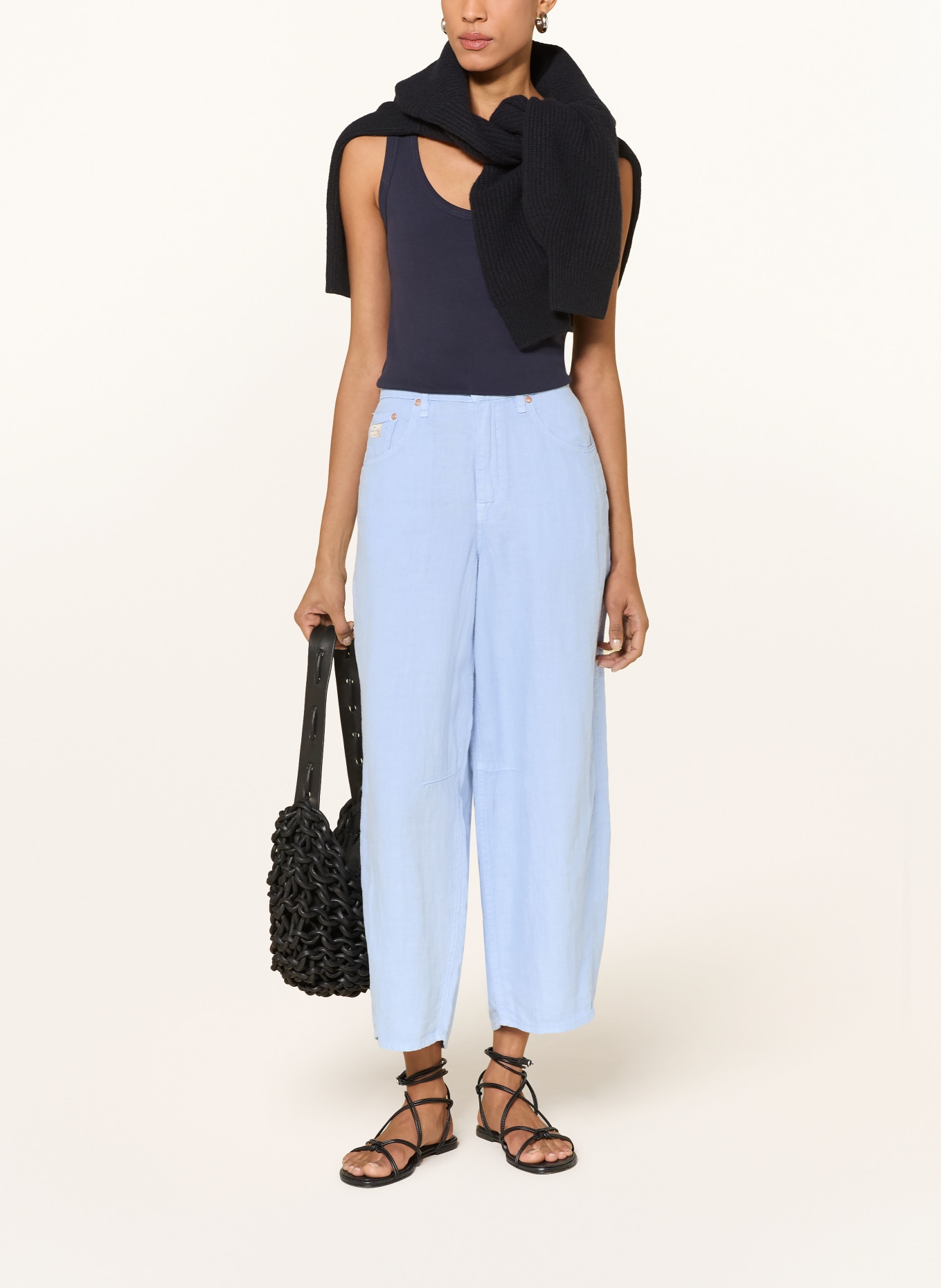 Herrlicher 7/8-Hose BARROW mit Leinen: HELLBLAU