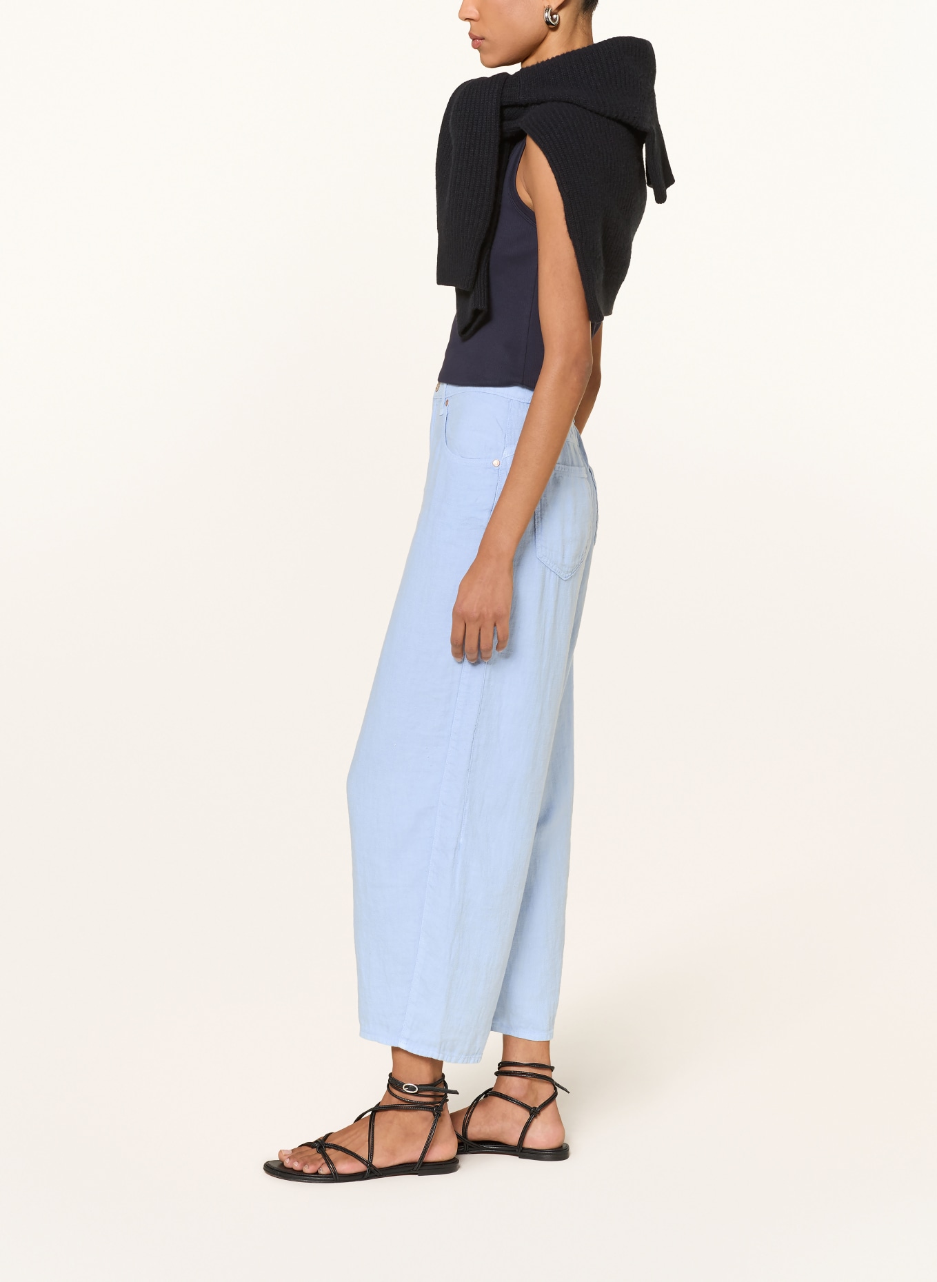 Herrlicher 7/8-Hose BARROW mit Leinen: HELLBLAU