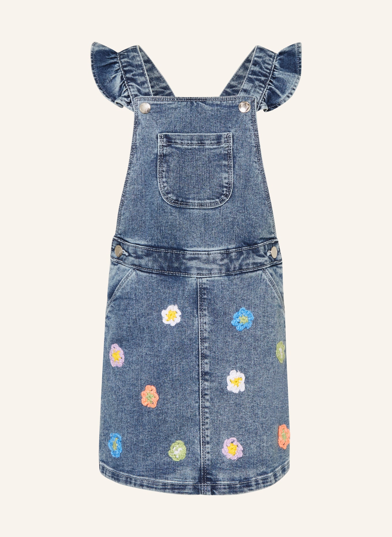 s.Oliver RED Robe en jean brodée: BLEU / VERT CLAIR / BLANC