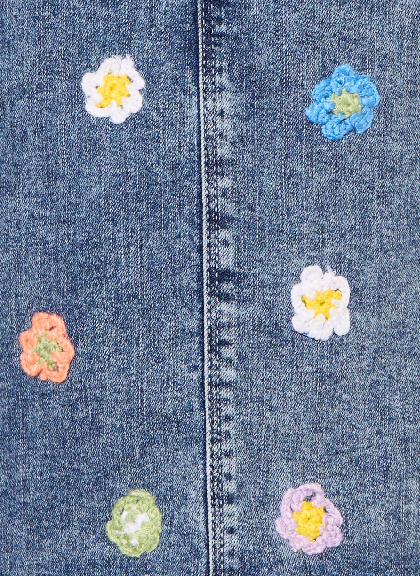 s.Oliver RED Robe en jean brodée: BLEU / VERT CLAIR / BLANC