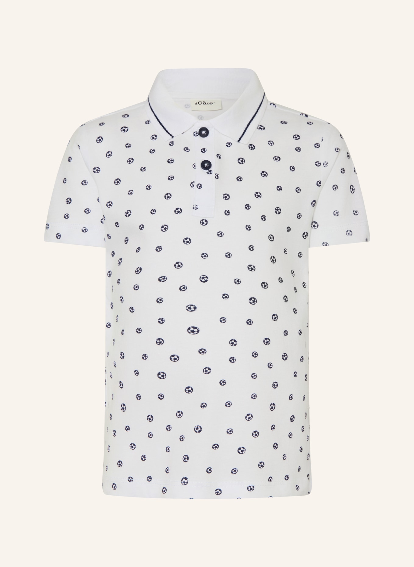 s.Oliver RED Jersey-Poloshirt: WEISS / DUNKELBLAU