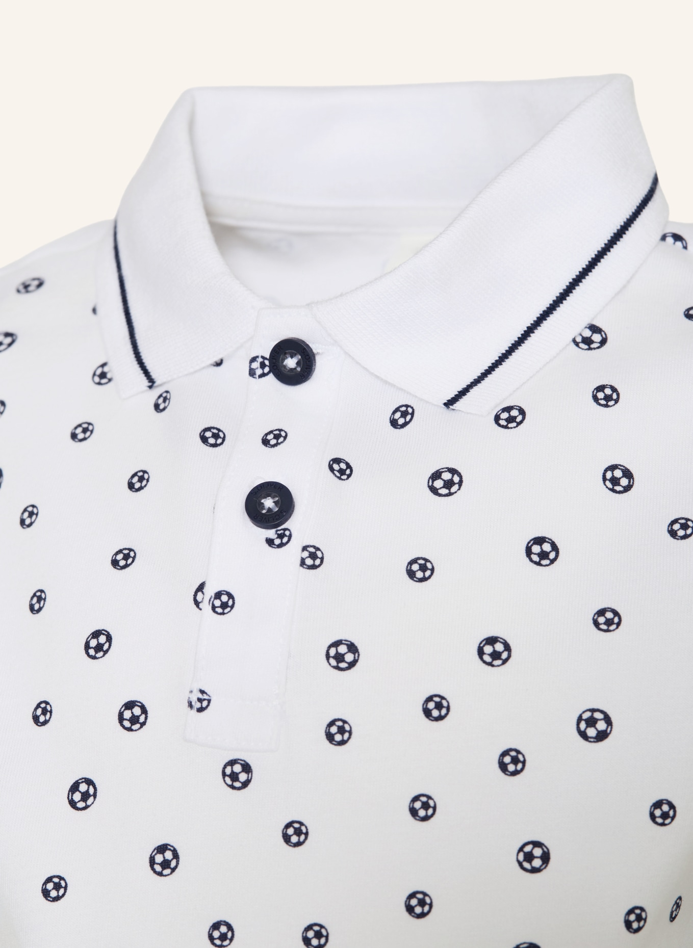 s.Oliver RED Jersey-Poloshirt: WEISS / DUNKELBLAU