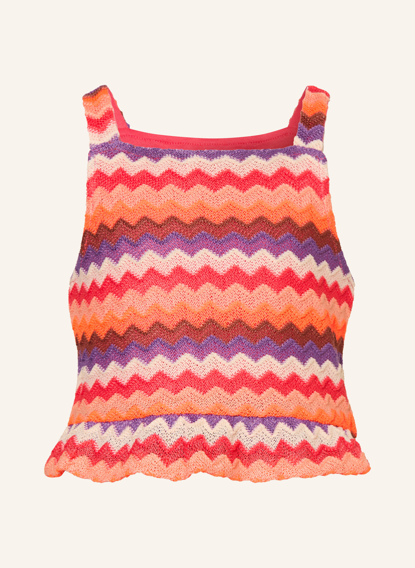 s.Oliver RED Gebreide top: NEONROOD / BEIGE / PAARS