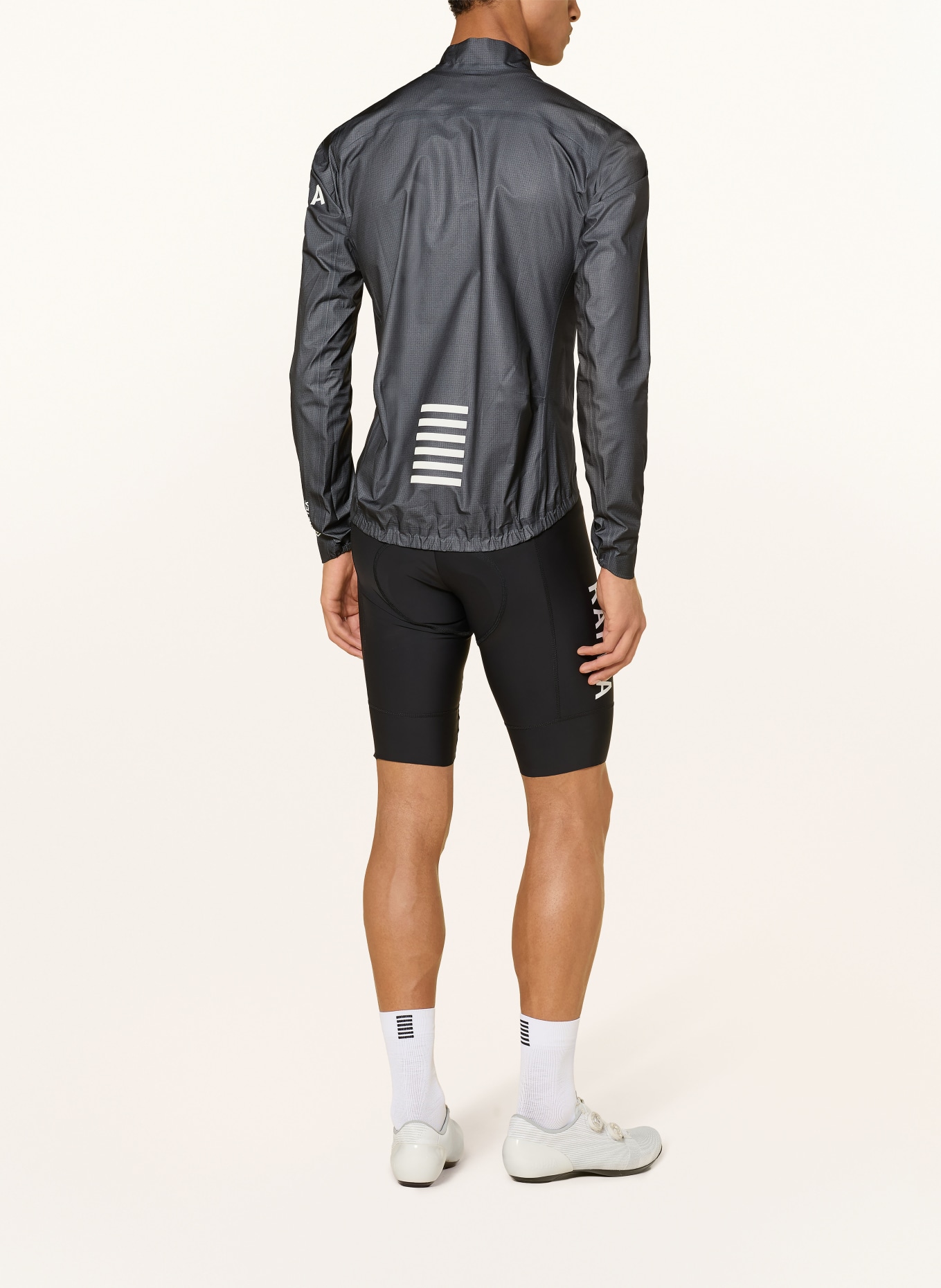 Rapha PRO TEAM GTX Cycling Jacket: DARK GRAY / WHITE