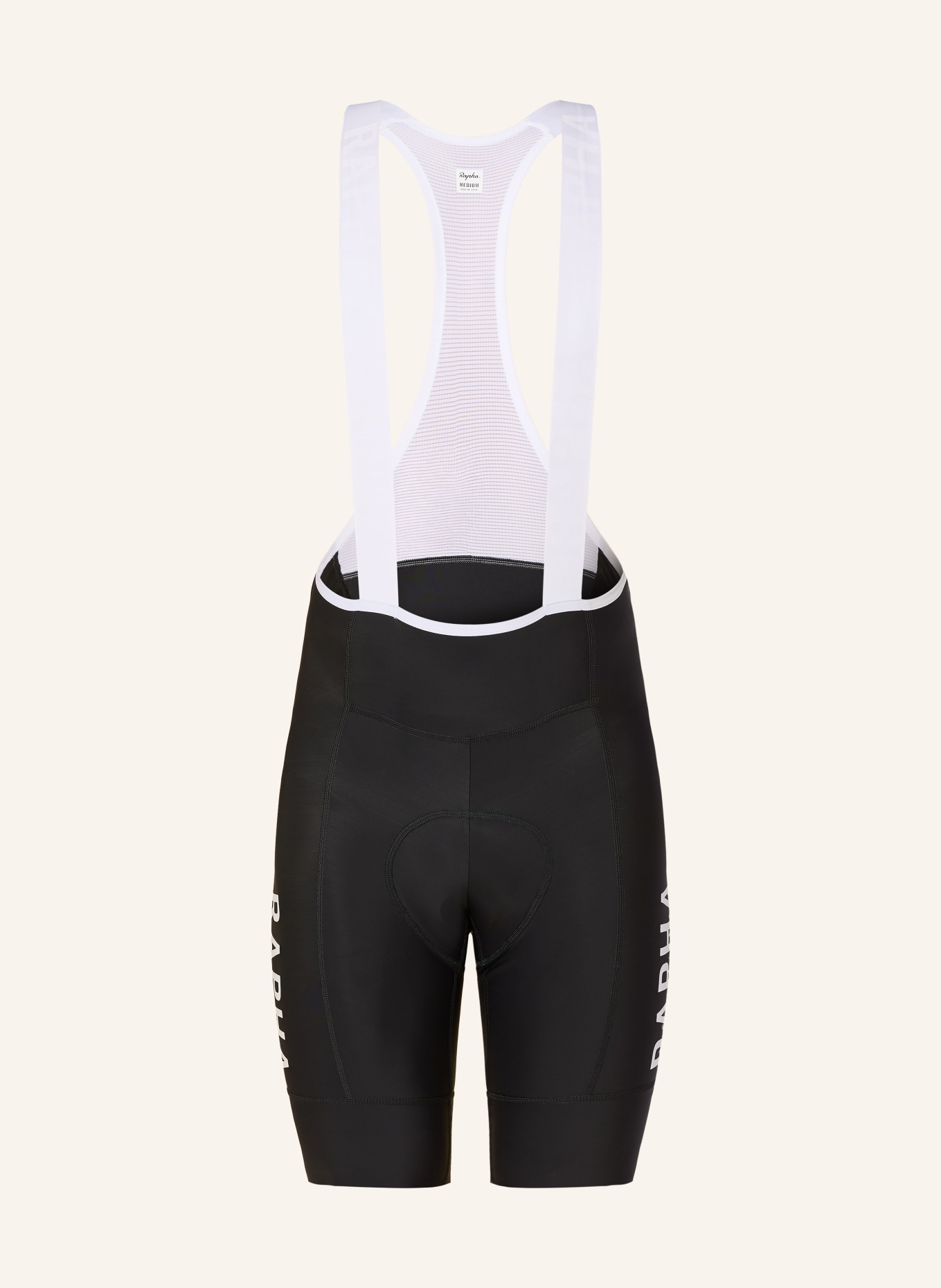 Rapha Radhose PRO TEAM TRAINING BIB II mit Trägern und gepolstertem Einsatz: SCHWARZ / WEISS