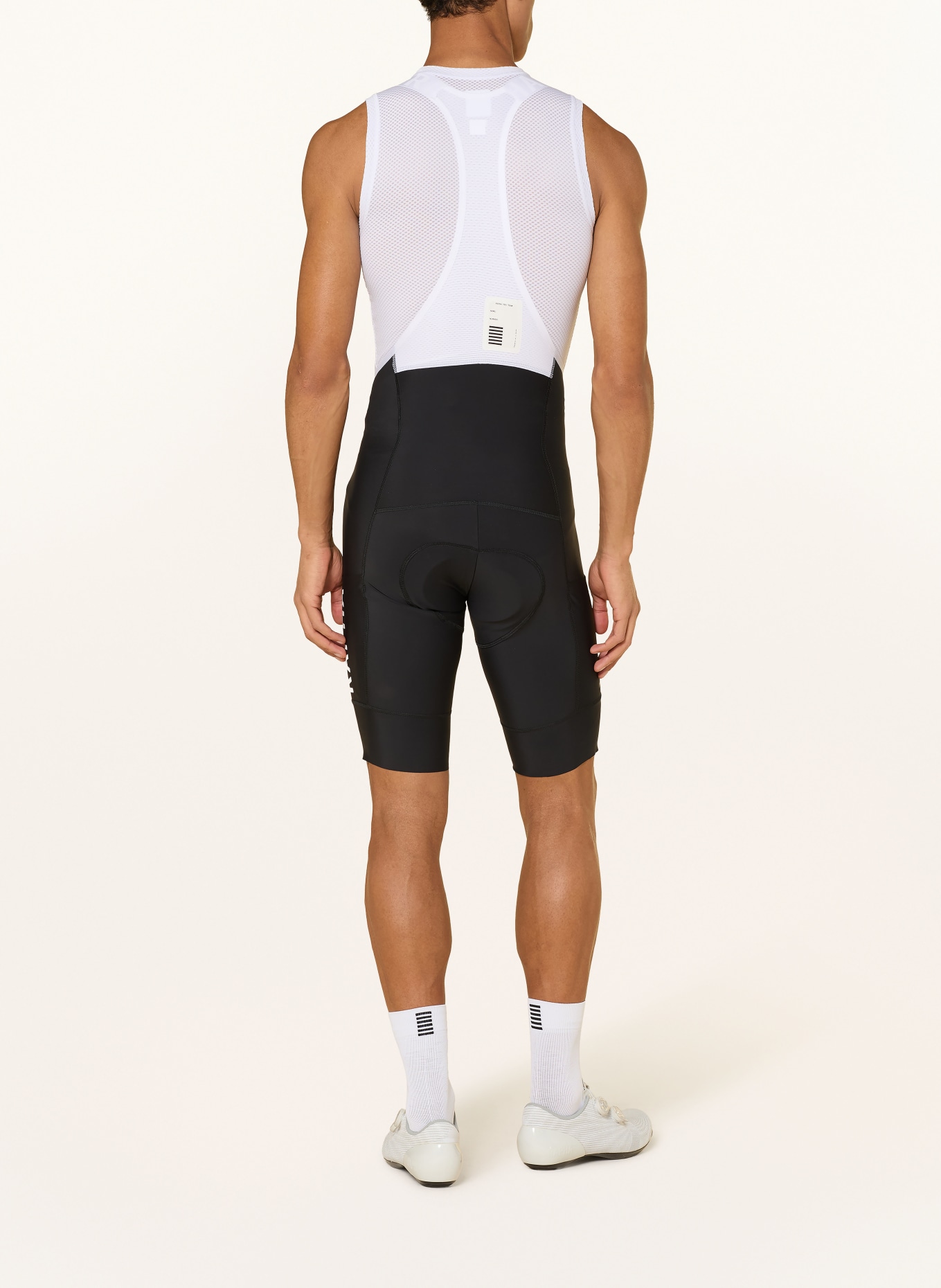 Rapha Radhose PRO TEAM CARGO mit Trägern und gepolstertem Einsatz: SCHWARZ / WEISS